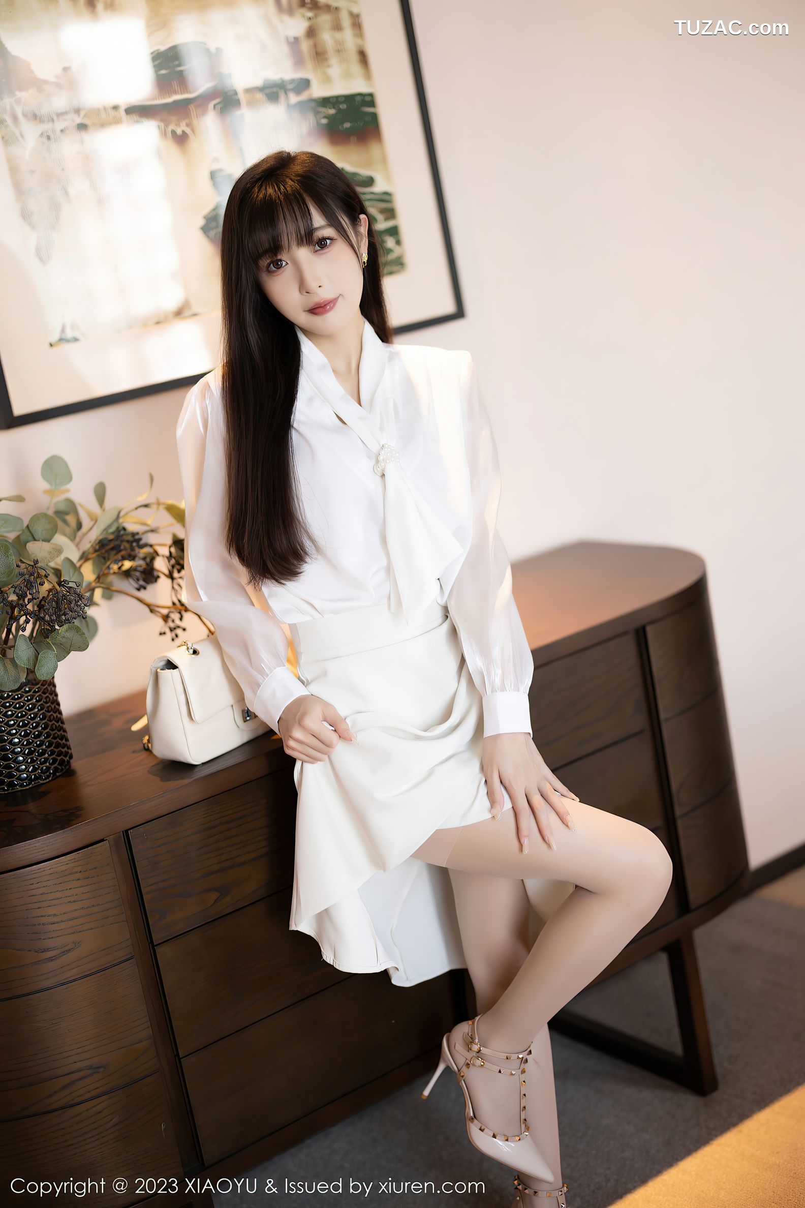 XiaoYu语画界-1088-林星阑-白色连衣长裙肉色内衣-2023.08.09