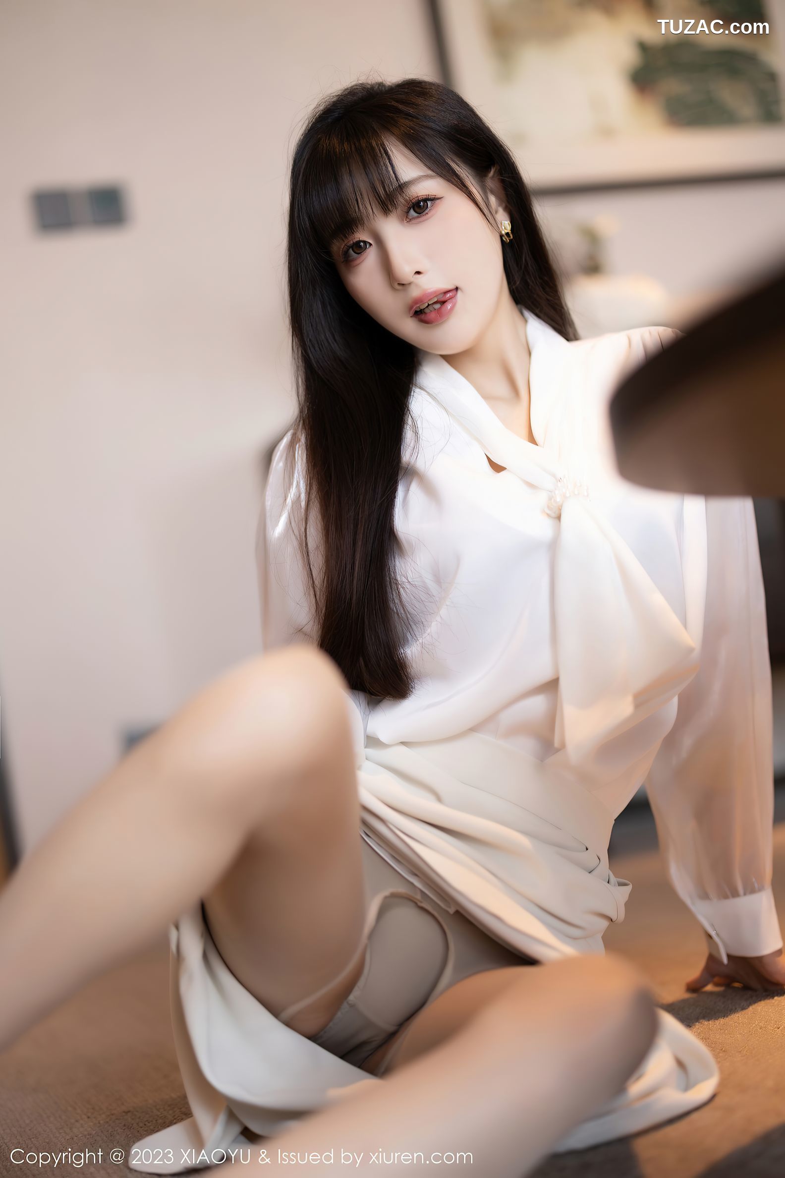 XiaoYu语画界-1088-林星阑-白色连衣长裙肉色内衣-2023.08.09
