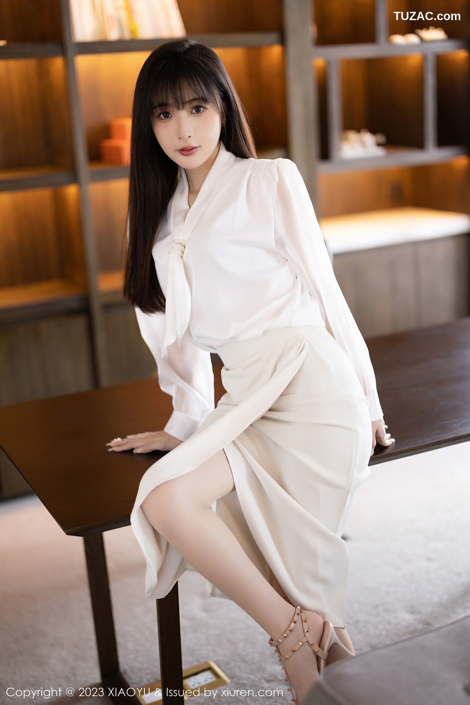 XiaoYu语画界-1088-林星阑-白色连衣长裙肉色内衣-2023.08.09