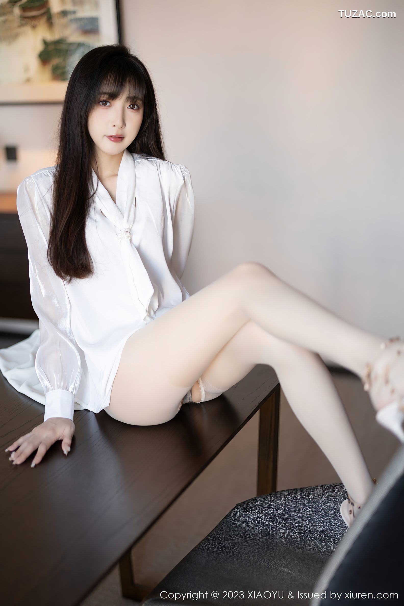 XiaoYu语画界-1088-林星阑-白色连衣长裙肉色内衣-2023.08.09