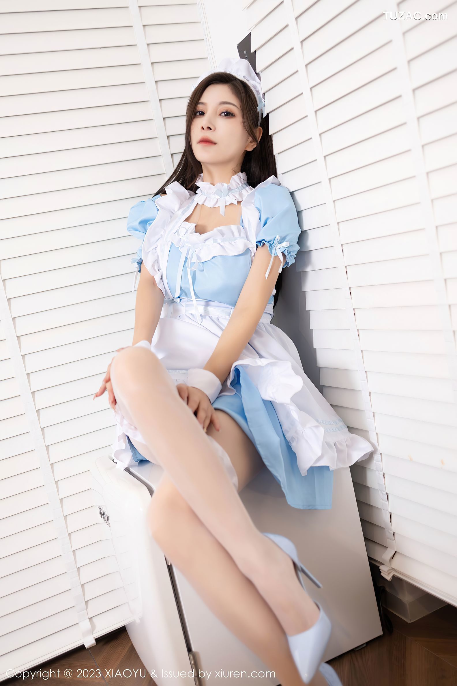 XiaoYu语画界-1100-小蛮妖Yummy-女仆装-银色超小三点内衣-2023.08.25