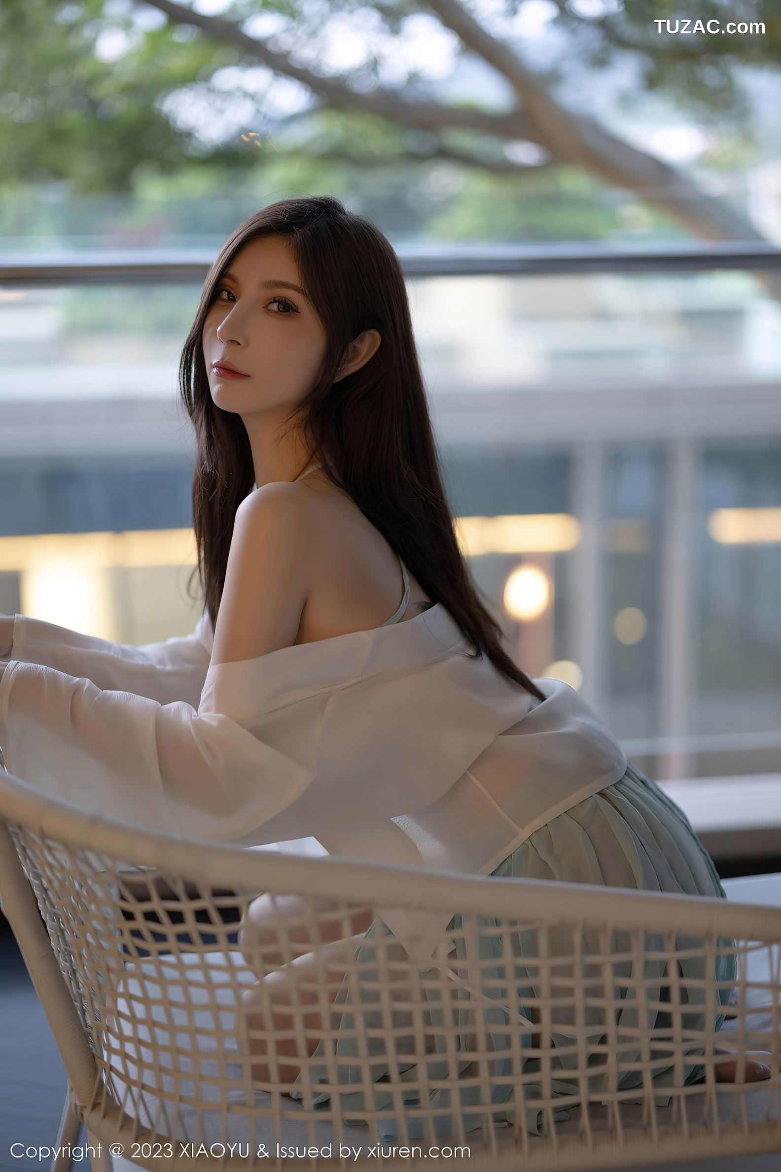 XiaoYu语画界-1106-小蛮妖Yummy-淡蓝古风肚兜-蓝印花睡衣-2023.09.07