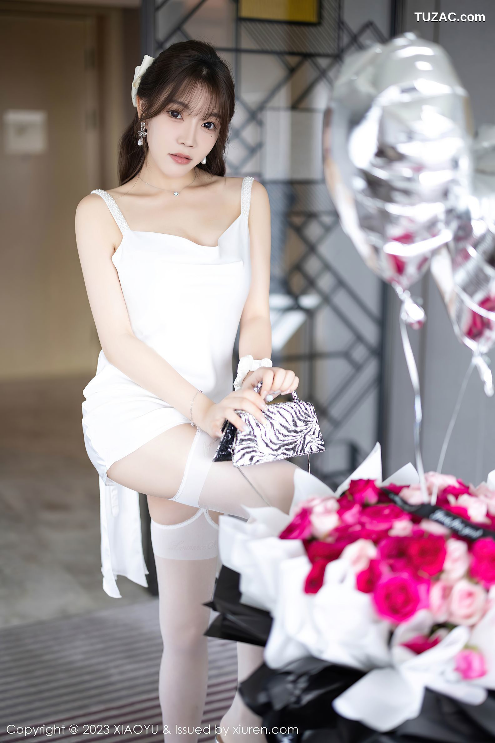 XiaoYu语画界-1131-徐莉芝Booty-白吊带短连衣裙-黑色情趣内衣-2023.10.23