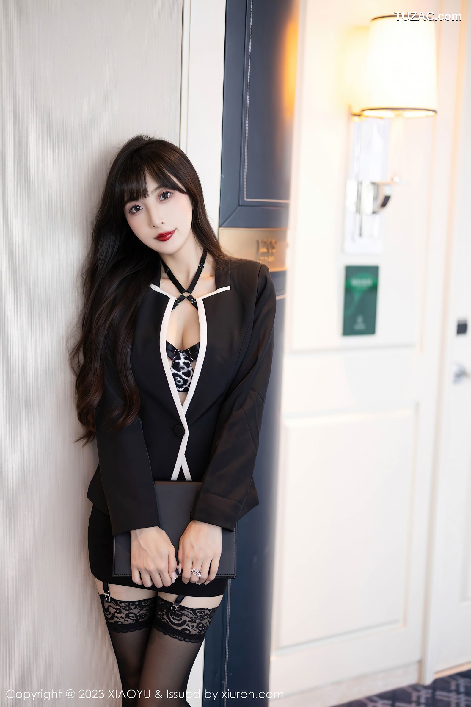 XiaoYu语画界-1149-林星阑-黑色OL裙装黑丝黑色情趣内衣-2023.11.20