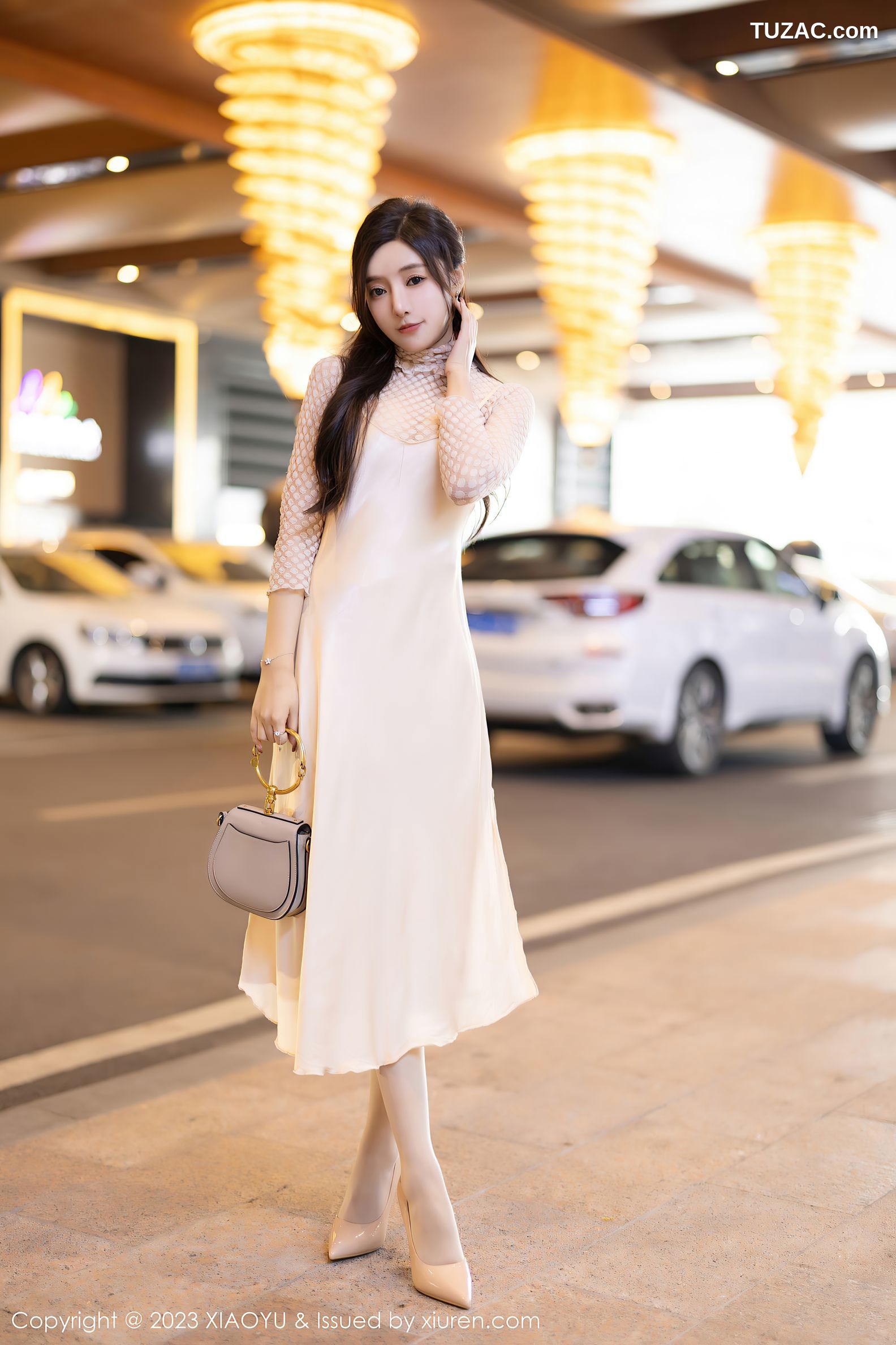 XiaoYu语画界-1157-王馨瑶yanni-米色连衣裙淡蓝网纱情趣内衣-2023.12.04