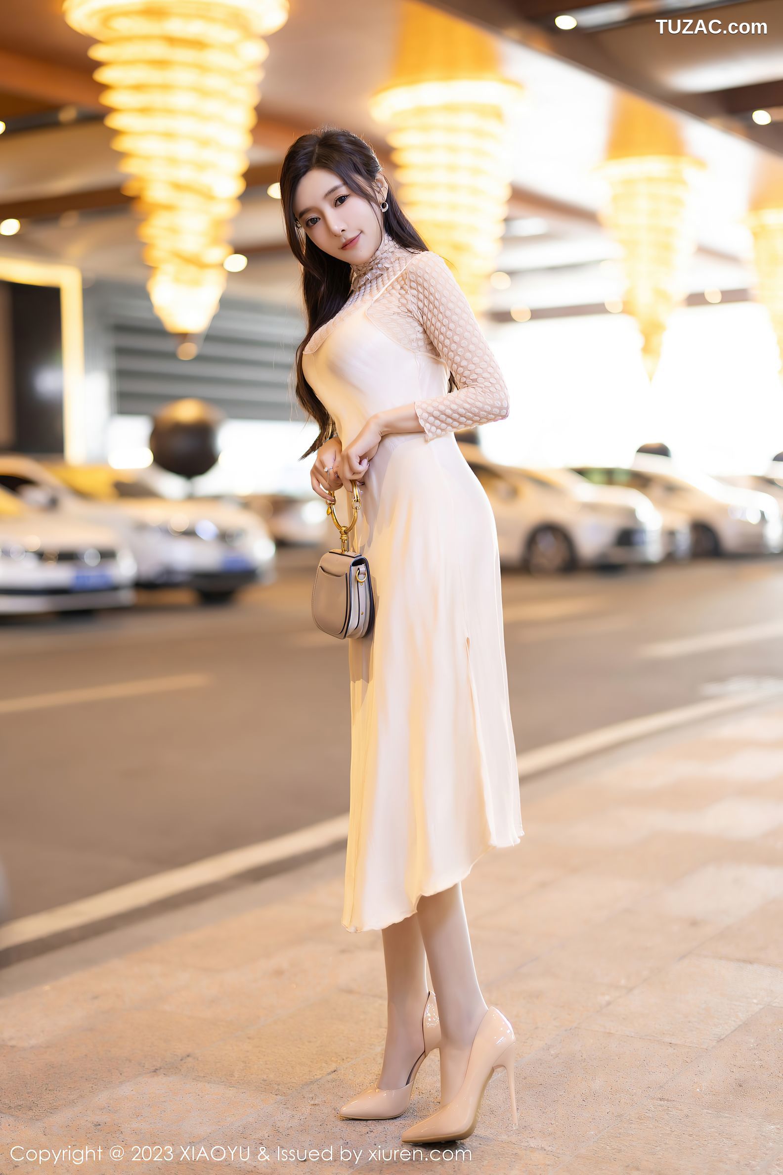 XiaoYu语画界-1157-王馨瑶yanni-米色连衣裙淡蓝网纱情趣内衣-2023.12.04