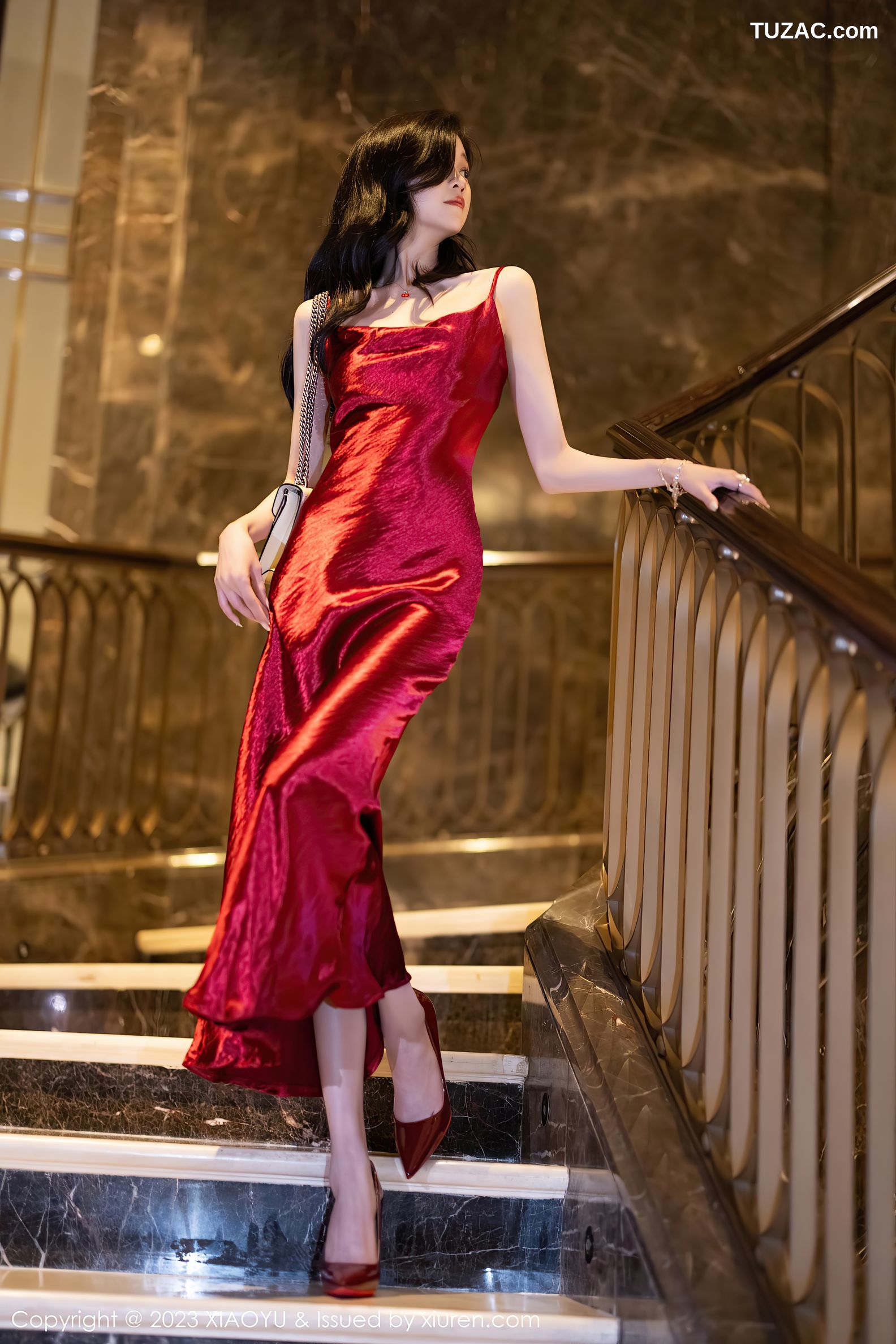 XiaoYu语画界-1166-程程程--红色长裙黑色情趣内衣黑丝-2023.12.18