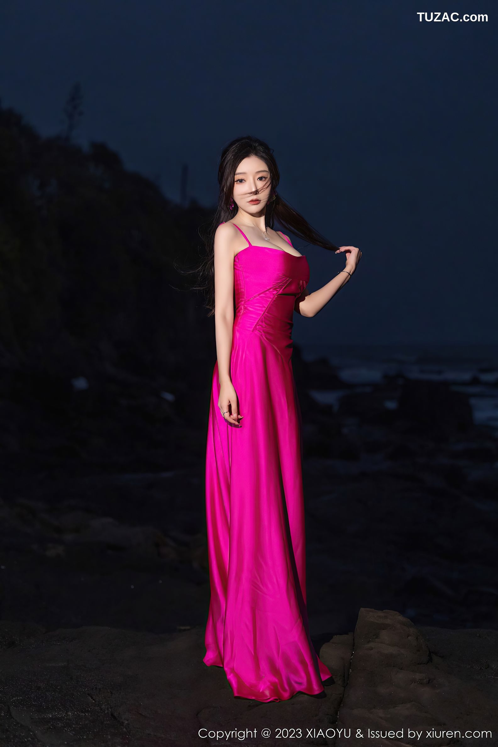 XiaoYu语画界-1174-王馨瑶yanni-红色吊带连衣长裙黑蕾丝透视情趣内衣-2023.12.28