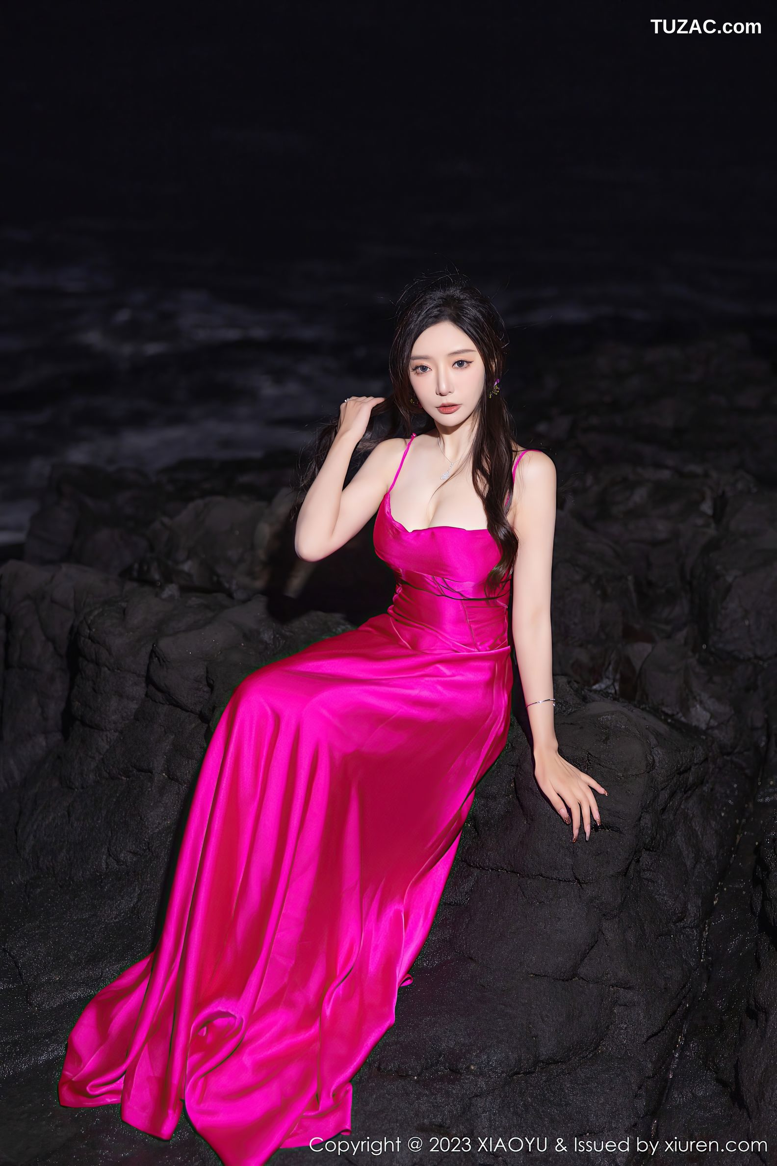 XiaoYu语画界-1174-王馨瑶yanni-红色吊带连衣长裙黑蕾丝透视情趣内衣-2023.12.28