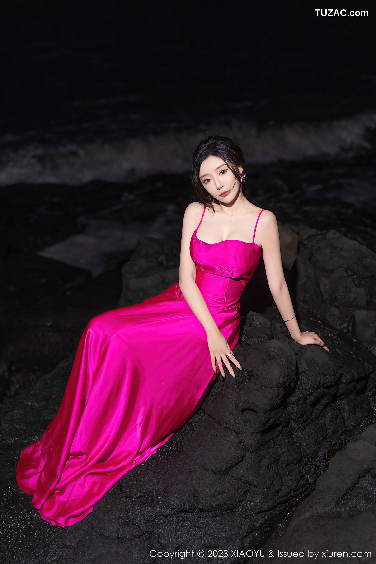 XiaoYu语画界-1174-王馨瑶yanni-红色吊带连衣长裙黑蕾丝透视情趣内衣-2023.12.28