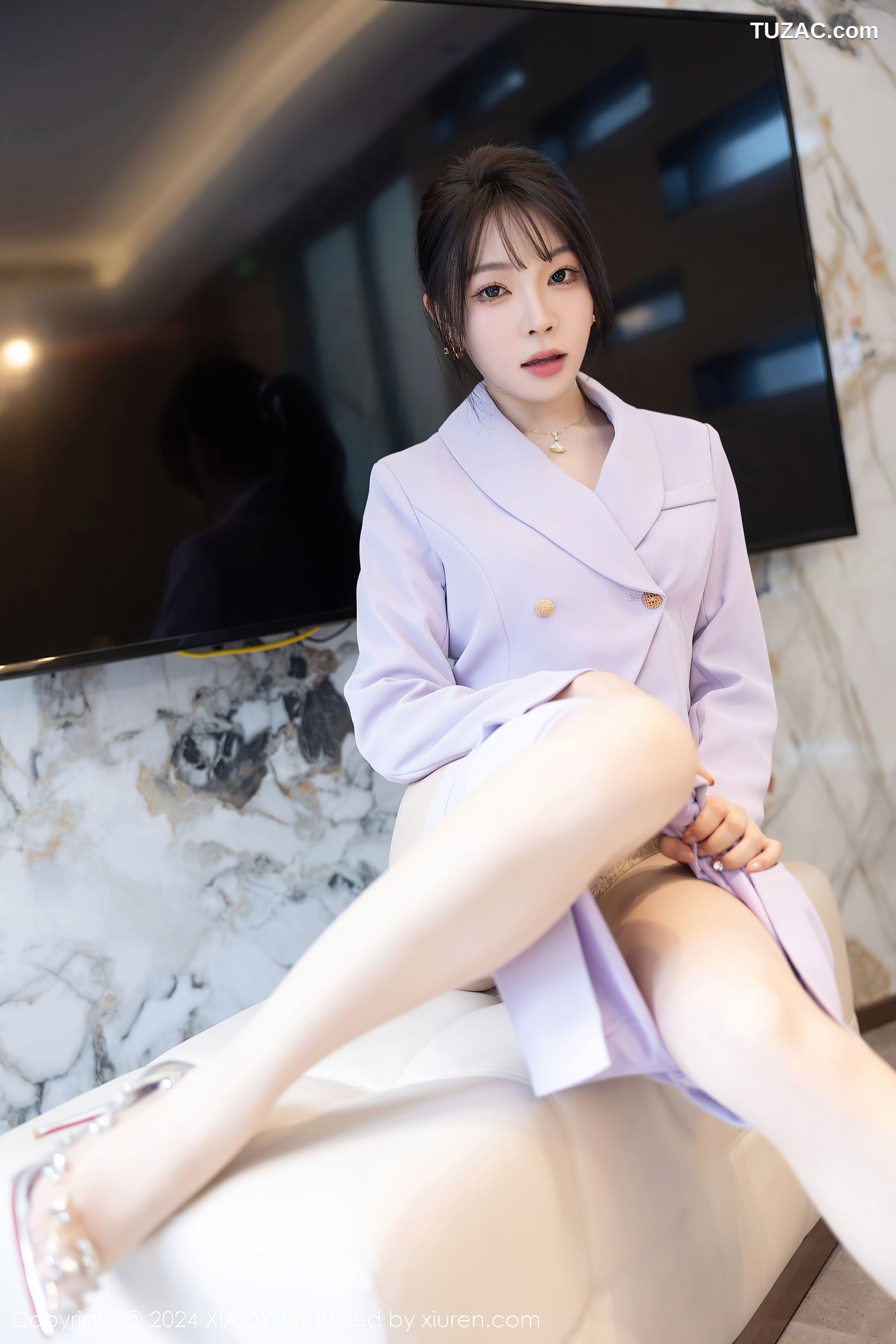 XiaoYu语画界-1178-徐莉芝Booty-淡紫色OL裙装蕾丝内衣-2024.01.04