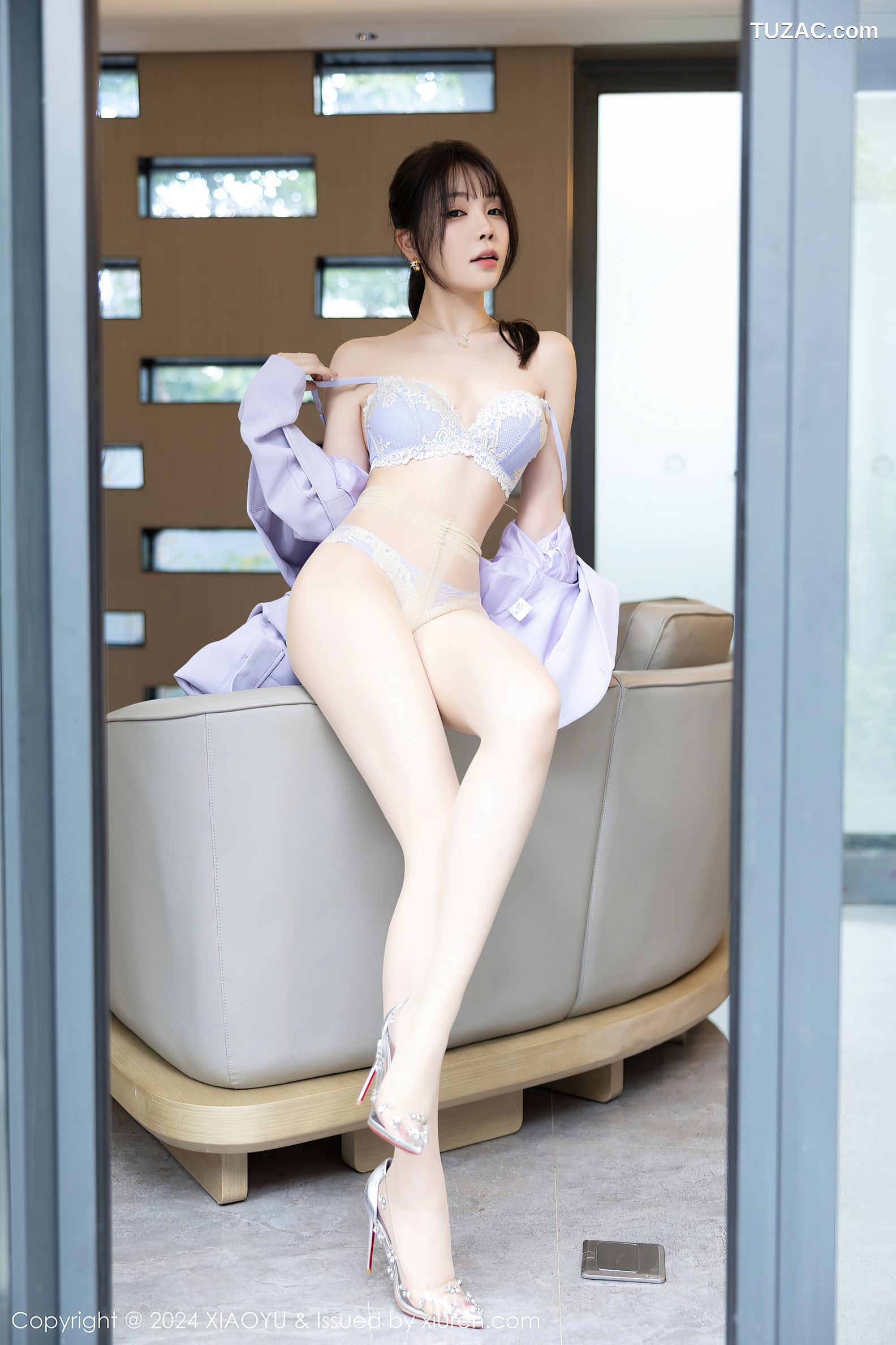 XiaoYu语画界-1178-徐莉芝Booty-淡紫色OL裙装蕾丝内衣-2024.01.04