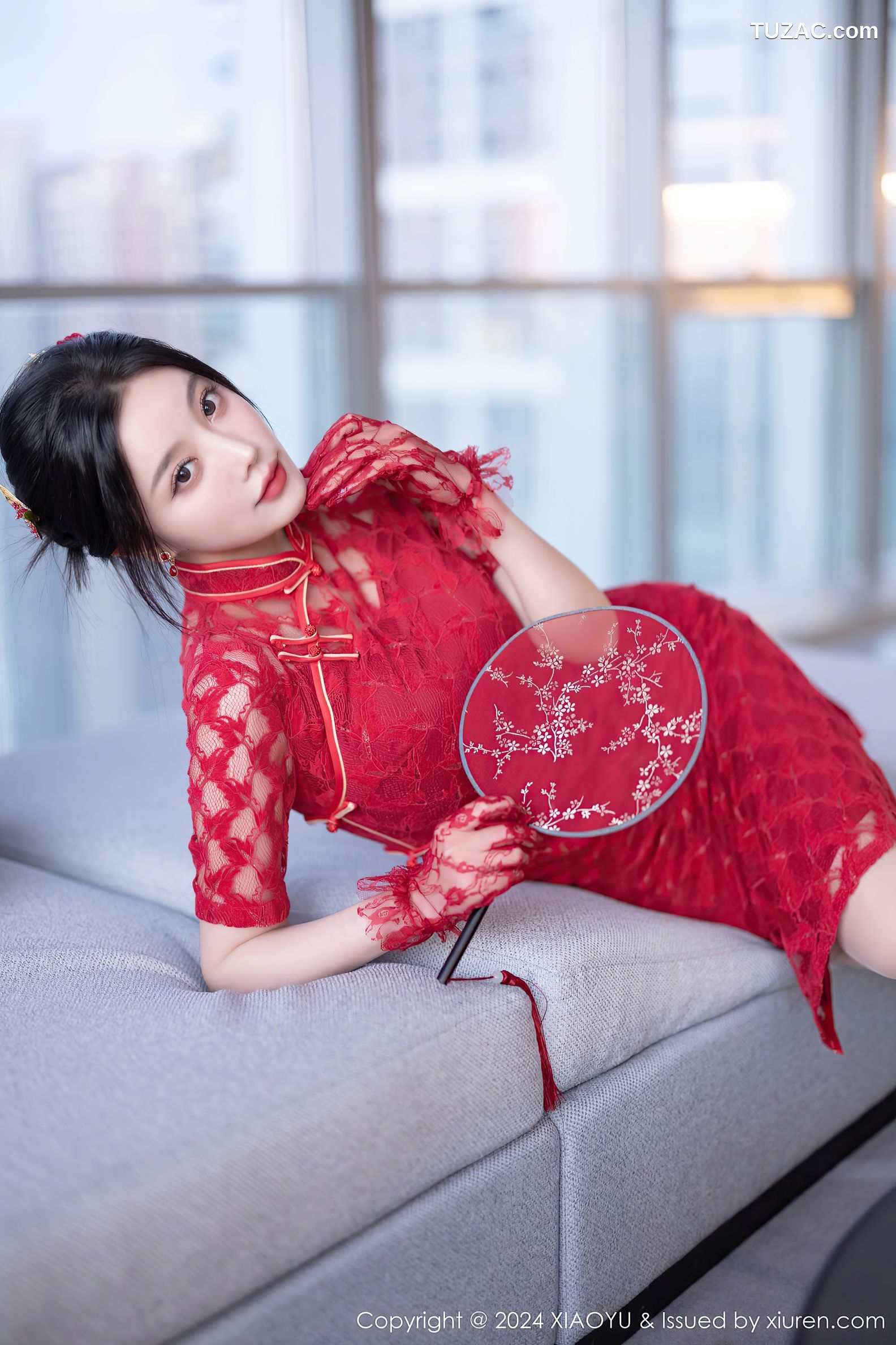 XiaoYu语画界-1184-杨晨晨Yome-海南旅拍-红纱古风服红蕾丝内衣-2024.01.12