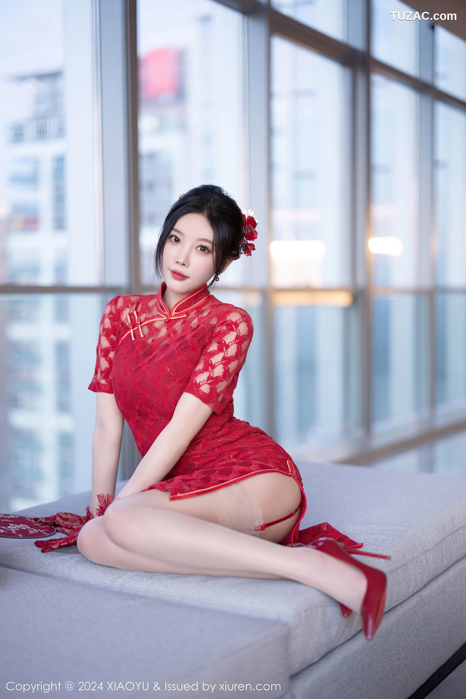 XiaoYu语画界-1184-杨晨晨Yome-海南旅拍-红纱古风服红蕾丝内衣-2024.01.12