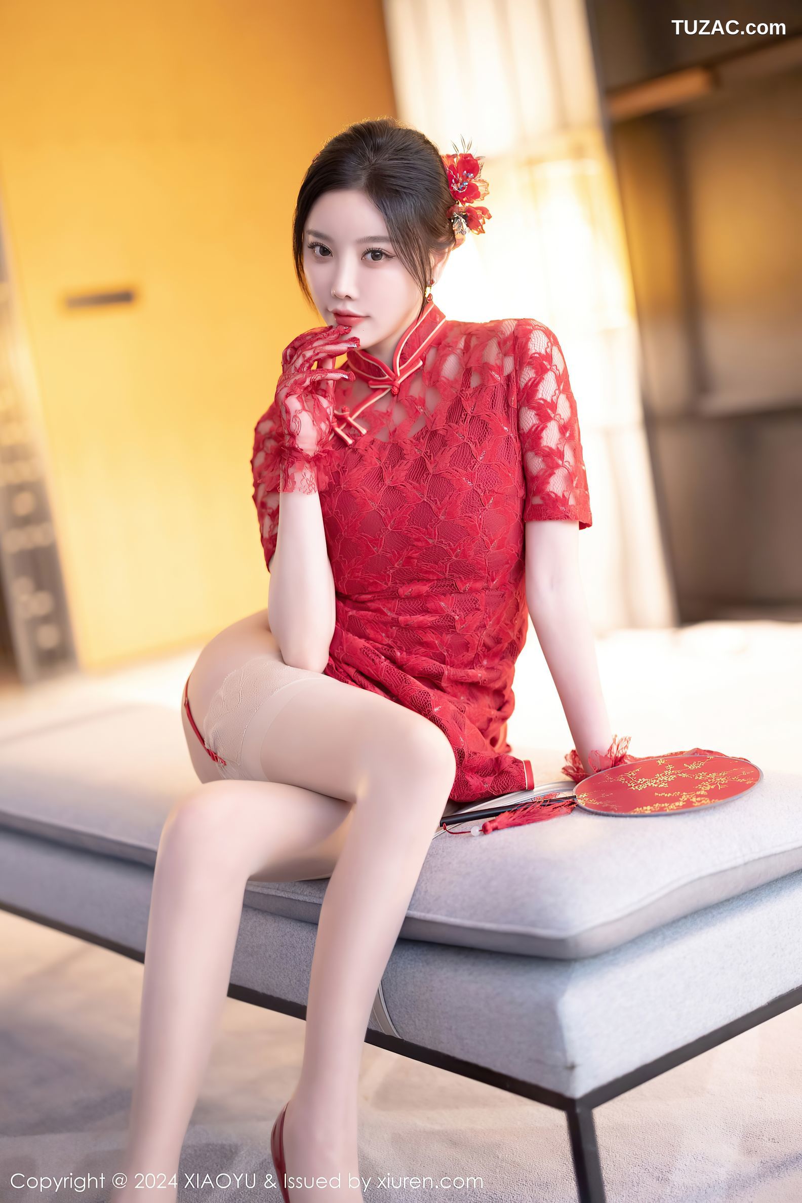 XiaoYu语画界-1184-杨晨晨Yome-海南旅拍-红纱古风服红蕾丝内衣-2024.01.12