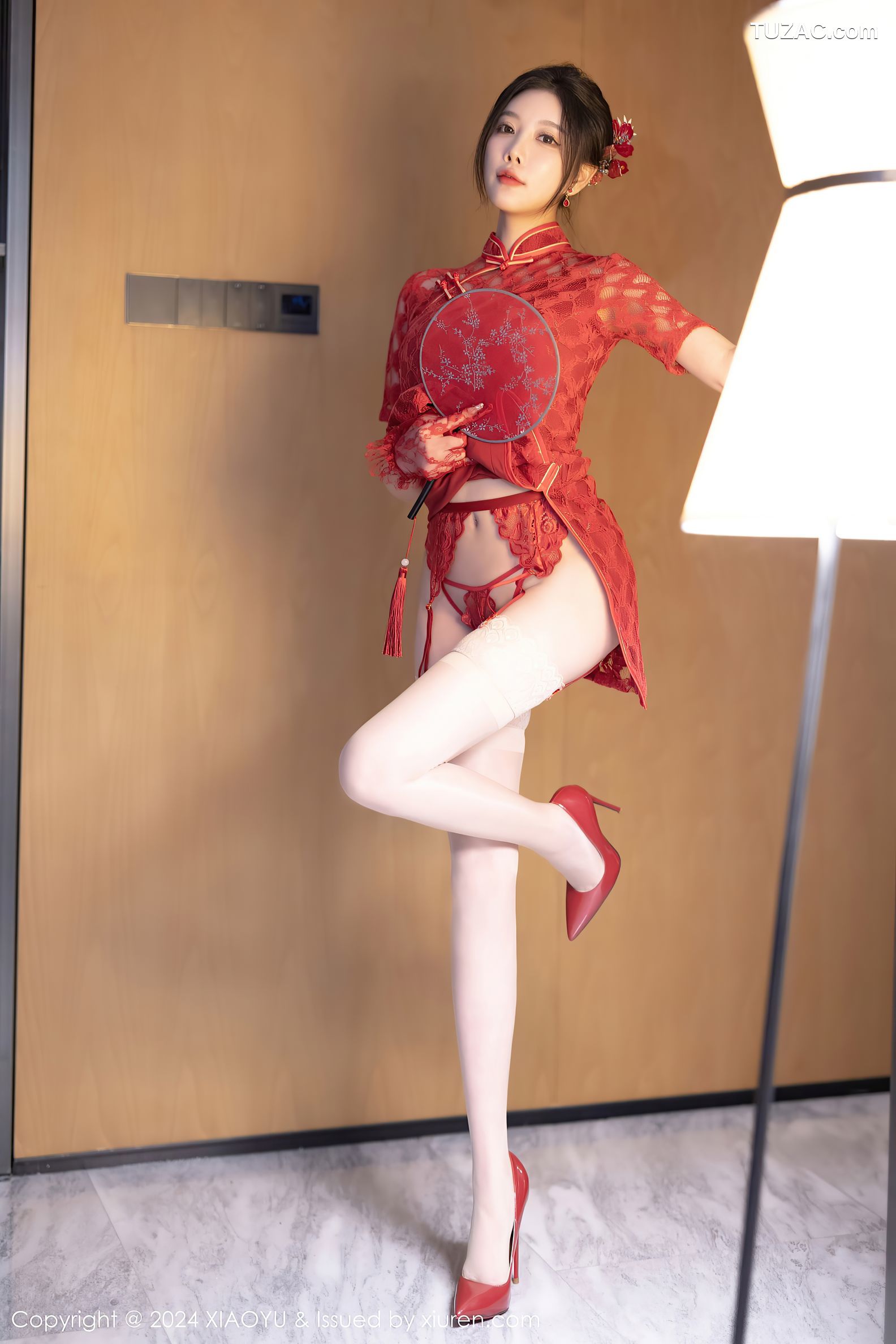 XiaoYu语画界-1184-杨晨晨Yome-海南旅拍-红纱古风服红蕾丝内衣-2024.01.12