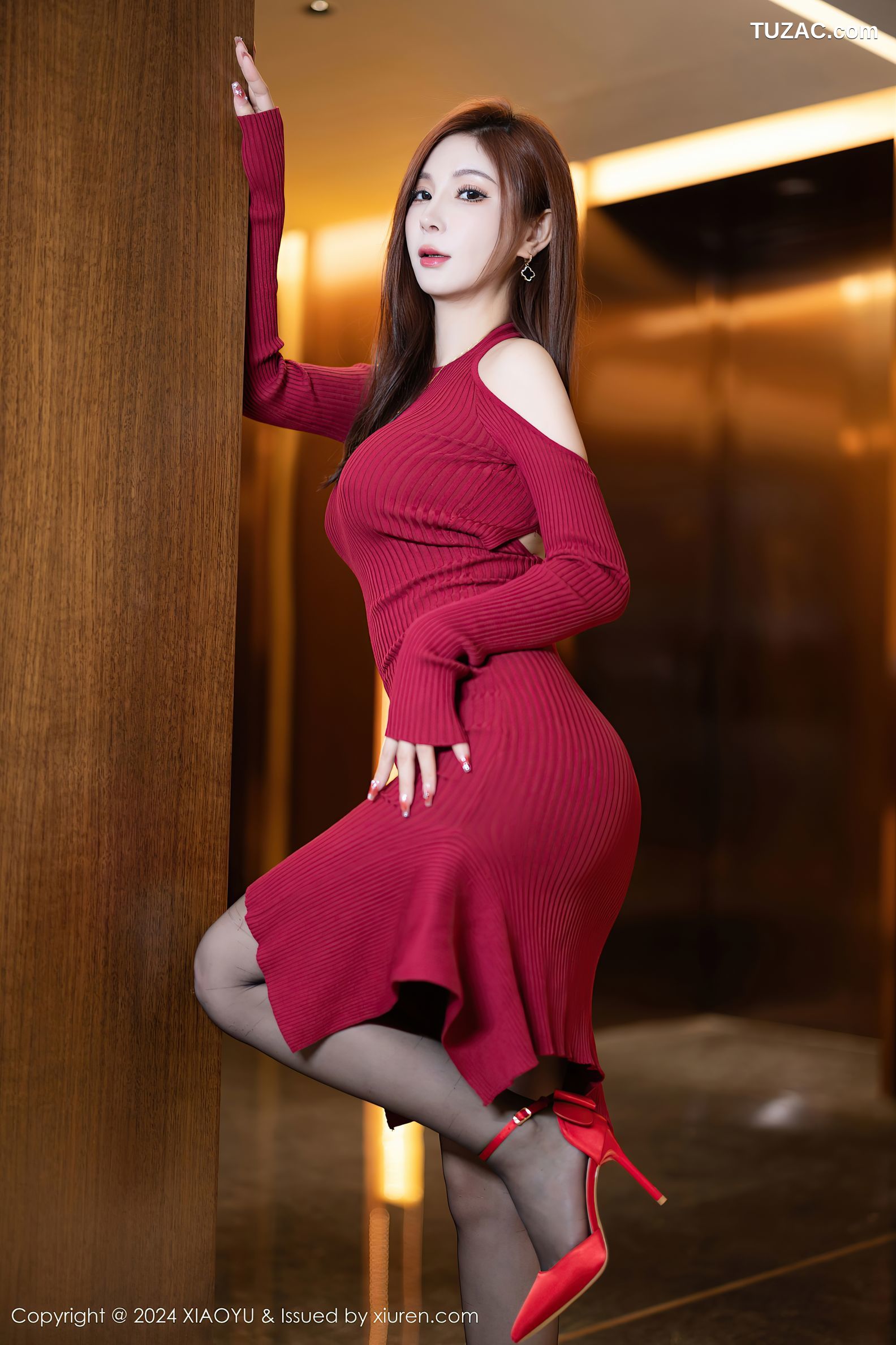 XiaoYu语画界-1198-小蛮妖Yummy-海南旅拍-红色连衣裙红色内衣-2024.02.04
