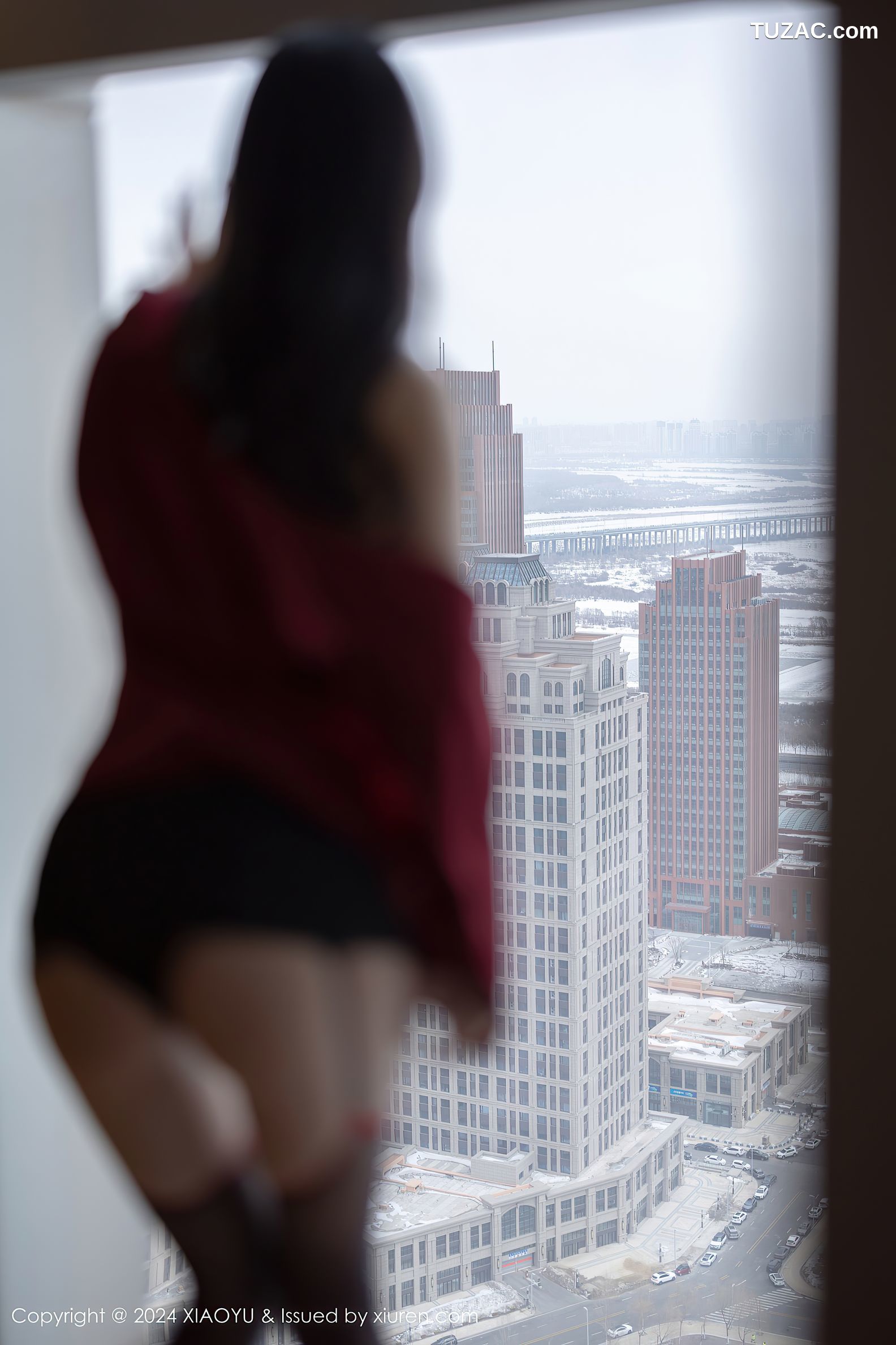 XiaoYu语画界-1222-林星阑-哈尔滨旅拍-红衬衫黑短裙黑丝-2024.03.21