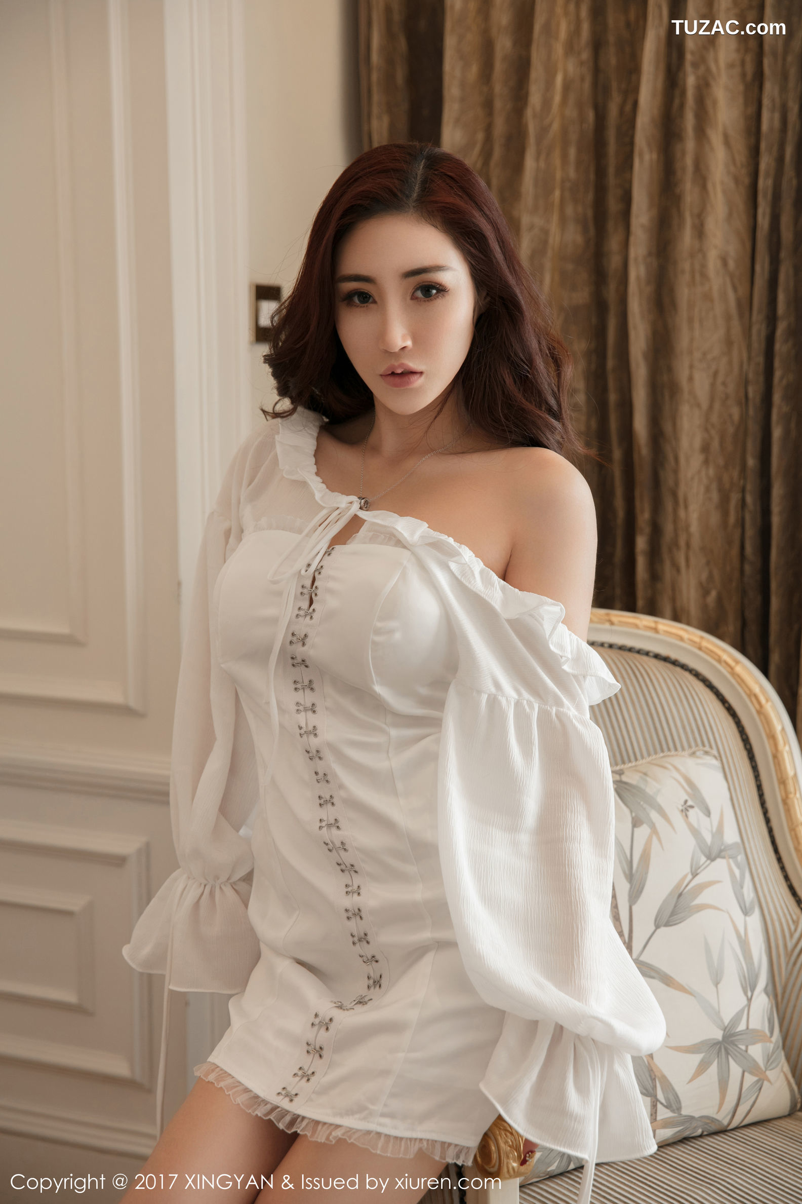 XingYan星颜社-001-孙梦瑶-白色露肩短裙装内衣