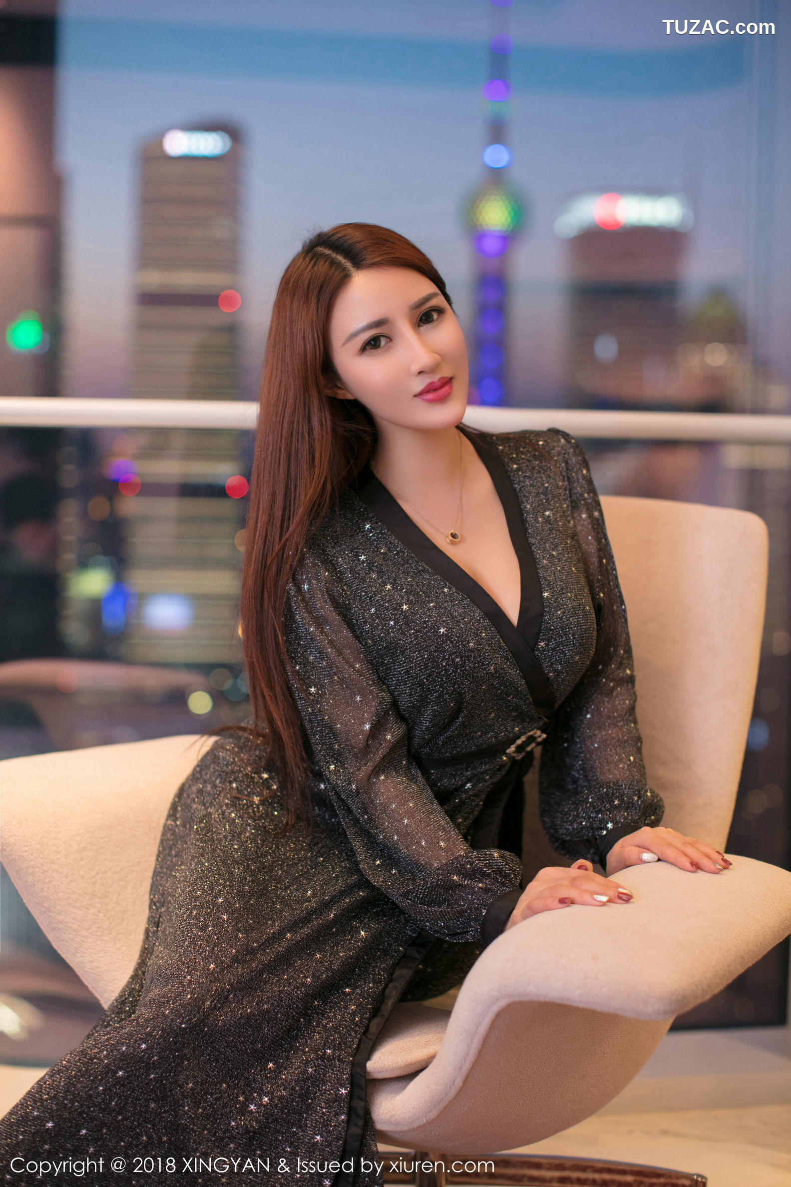 XingYan星颜社-050-Liyiyi-黑睡袍黑内衣-黑紧身丝裤