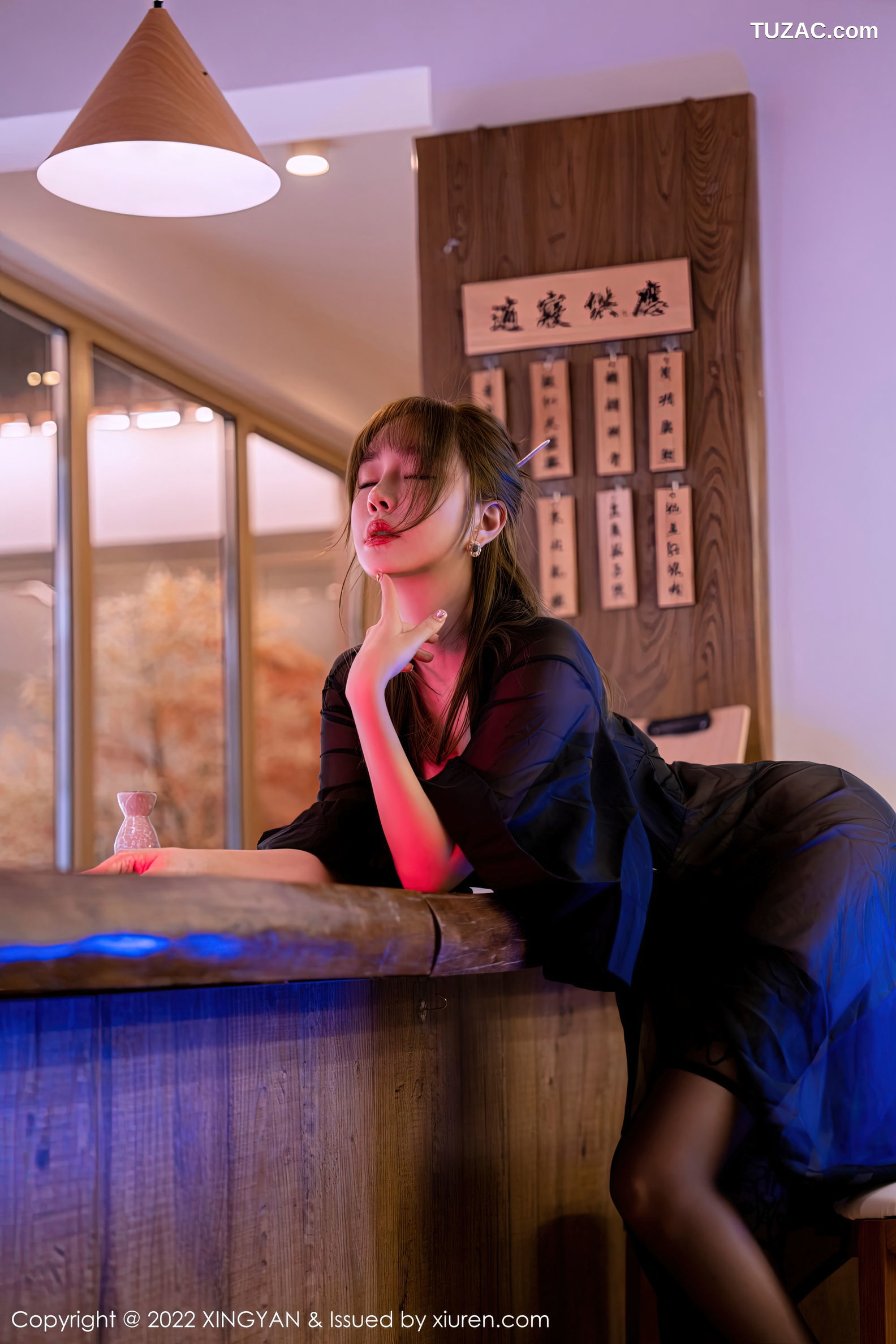 XingYan星颜社-163-王雨纯-清酒店的黑衣黑丝女神