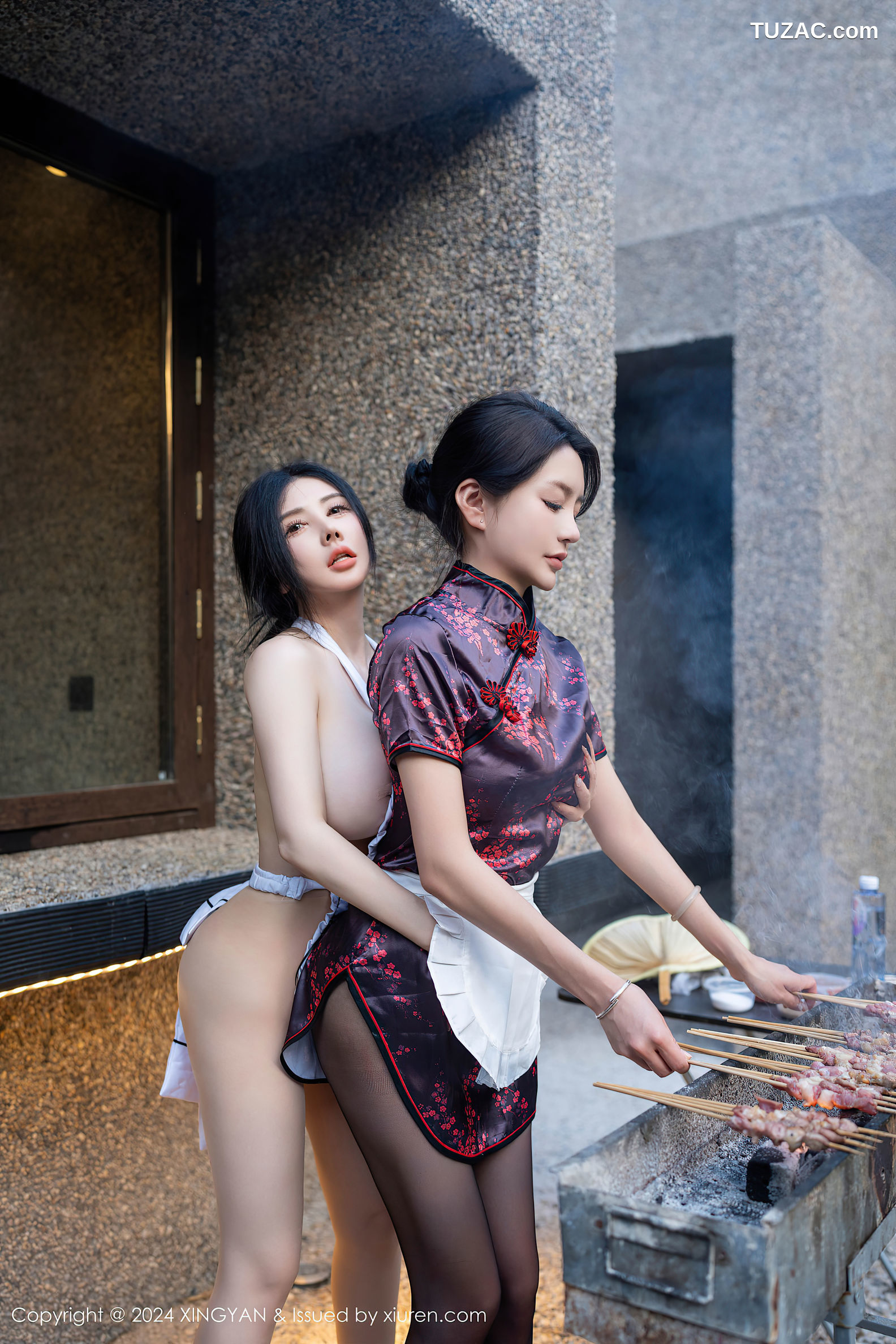 XingYan星颜社-242-潘思沁-林幼一-姐妹花性感围裙烧烤黑丝爆乳-2024.06.14