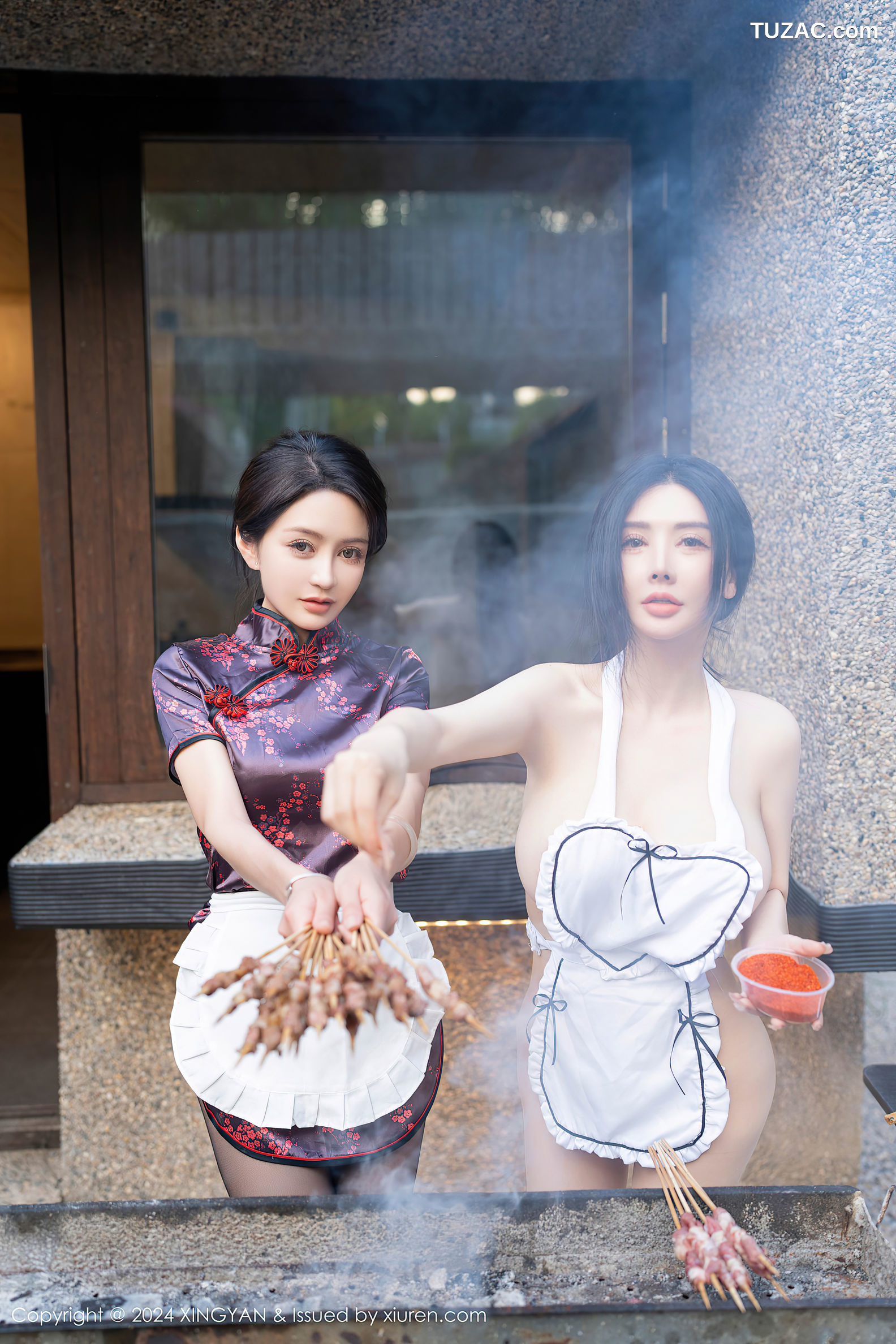 XingYan星颜社-242-潘思沁-林幼一-姐妹花性感围裙烧烤黑丝爆乳-2024.06.14