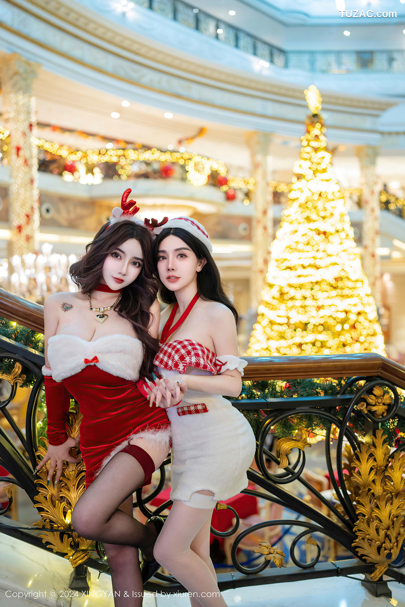 XingYan星颜社-294-潘思沁-温心怡-双人模特情趣红衣兔女郎姐妹花爆乳-2024.12.25