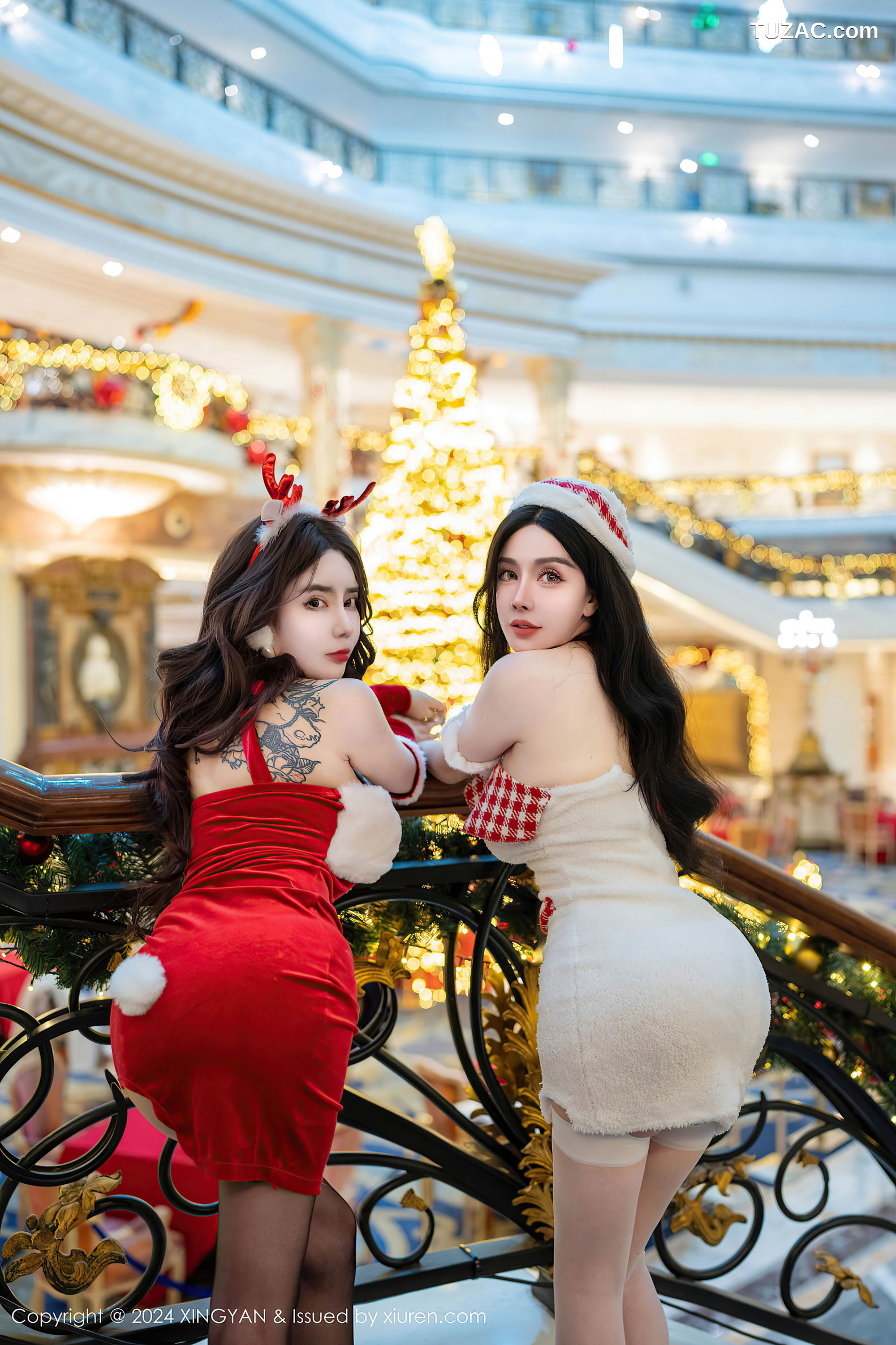 XingYan星颜社-294-潘思沁-温心怡-双人模特情趣红衣兔女郎姐妹花爆乳-2024.12.25