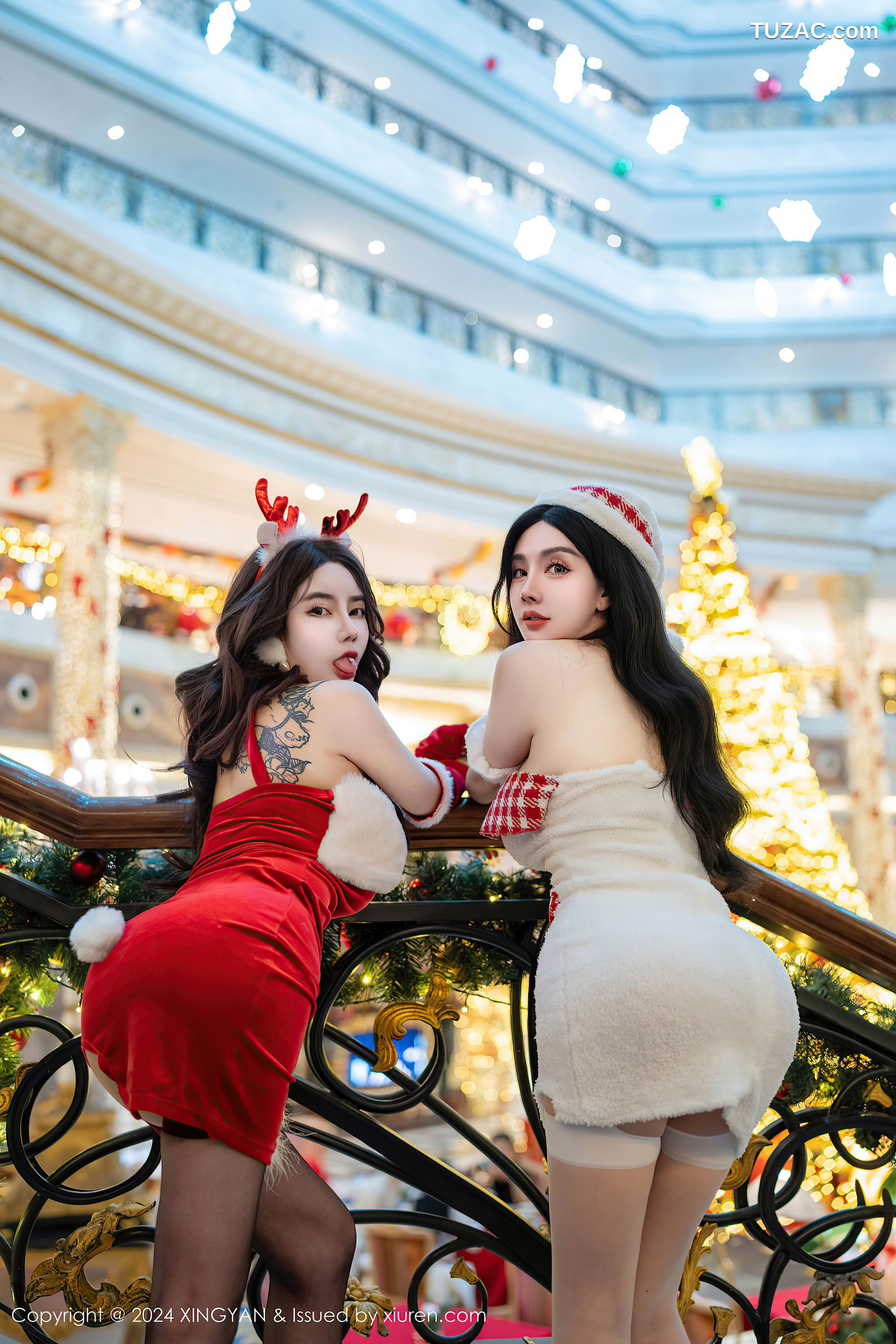 XingYan星颜社-294-潘思沁-温心怡-双人模特情趣红衣兔女郎姐妹花爆乳-2024.12.25