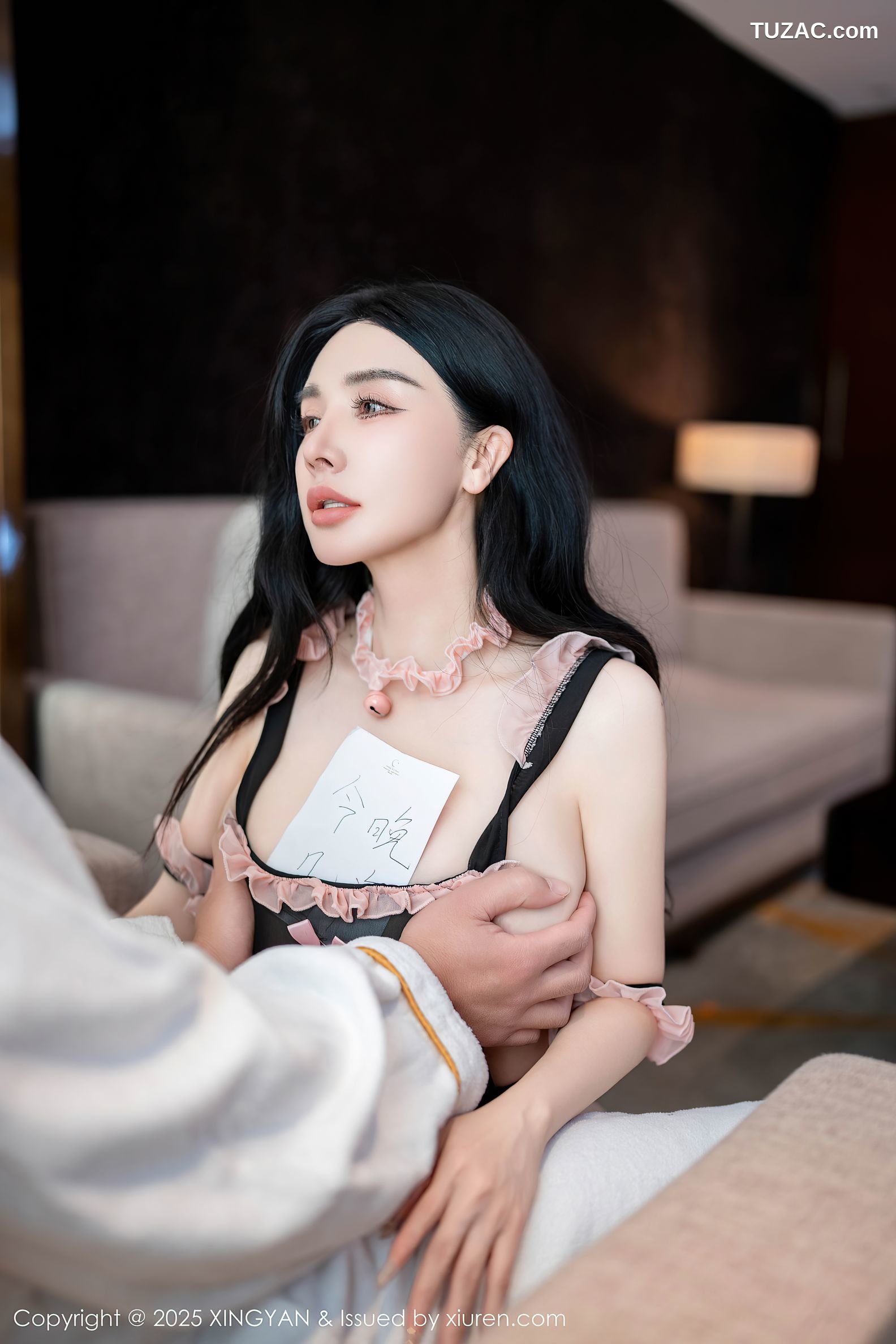 XingYan星颜社-312-潘思沁-御姐黑纱粉色蕾丝边情趣内衣-2025.02.21