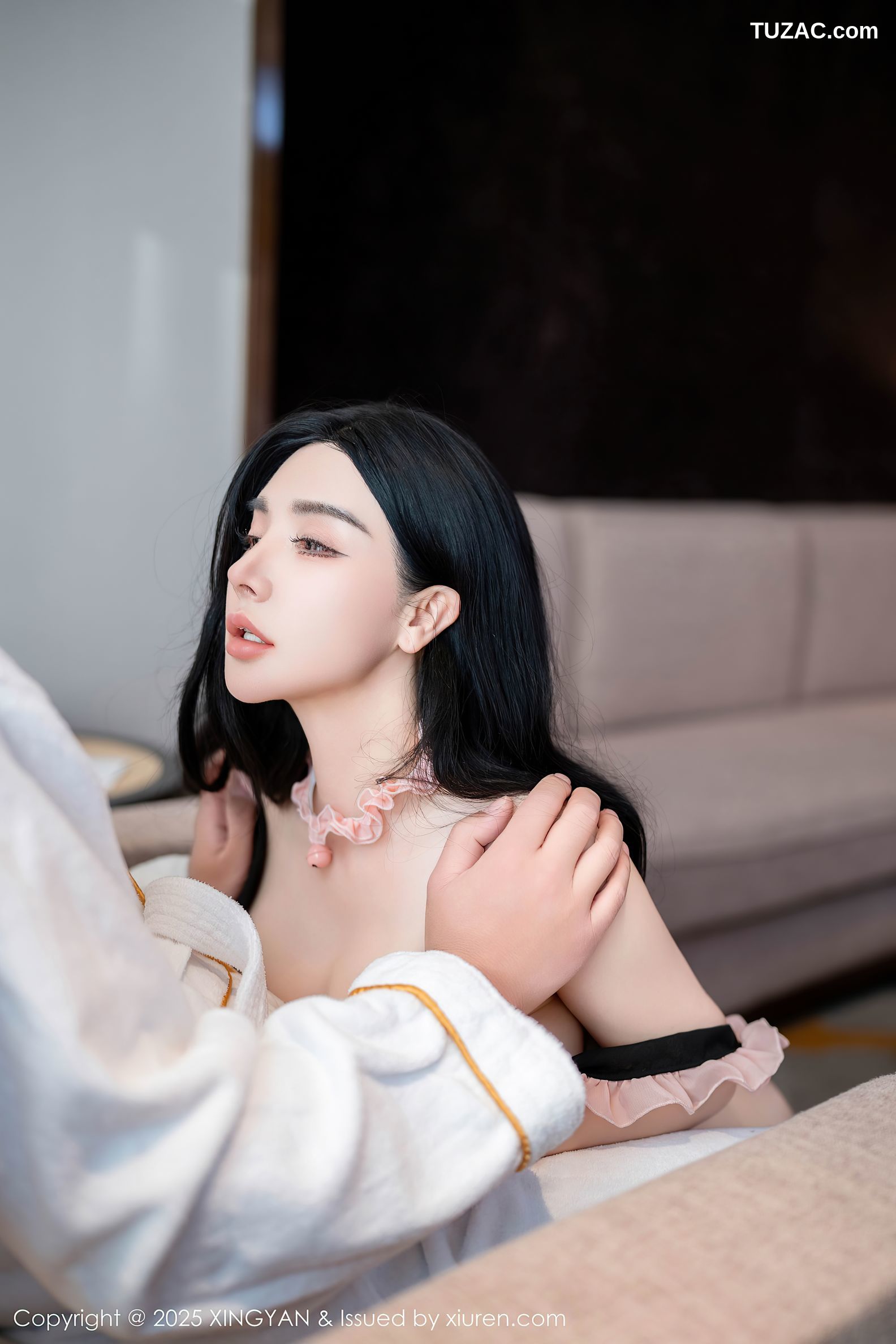 XingYan星颜社-312-潘思沁-御姐黑纱粉色蕾丝边情趣内衣-2025.02.21