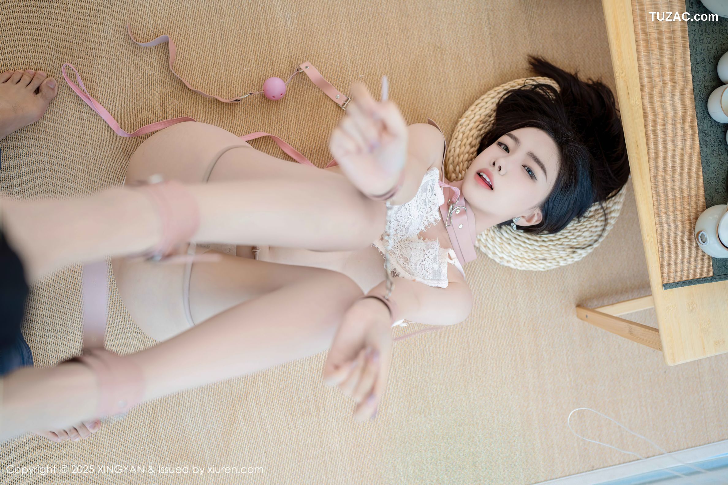 XingYan星颜社-315-袁圆-品茶场景白西装白色透视蕾丝-2025.02.27