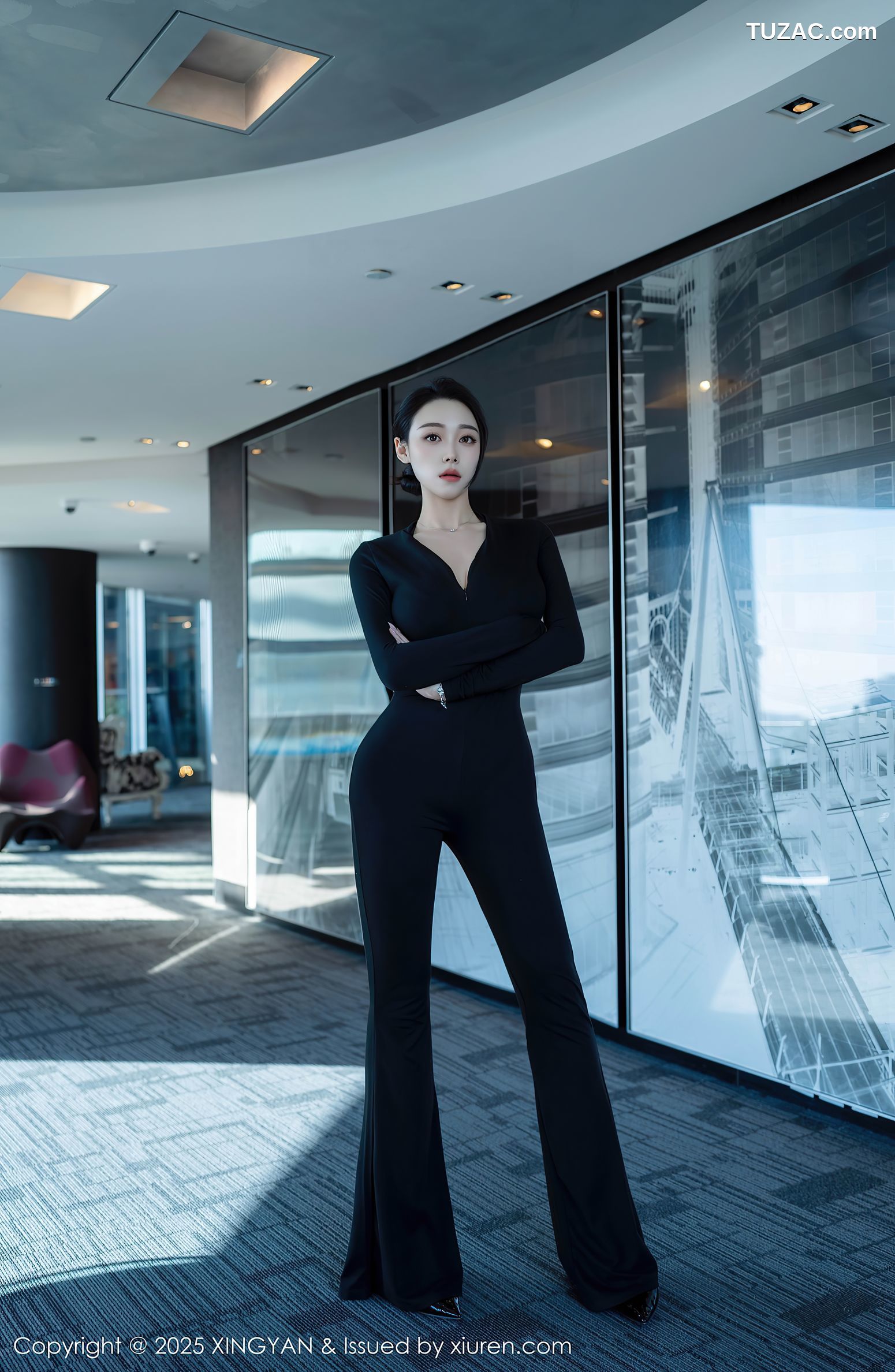 XingYan星颜社-322-清妙-黑色连体长裤黑蕾丝内衣-2025.03.13