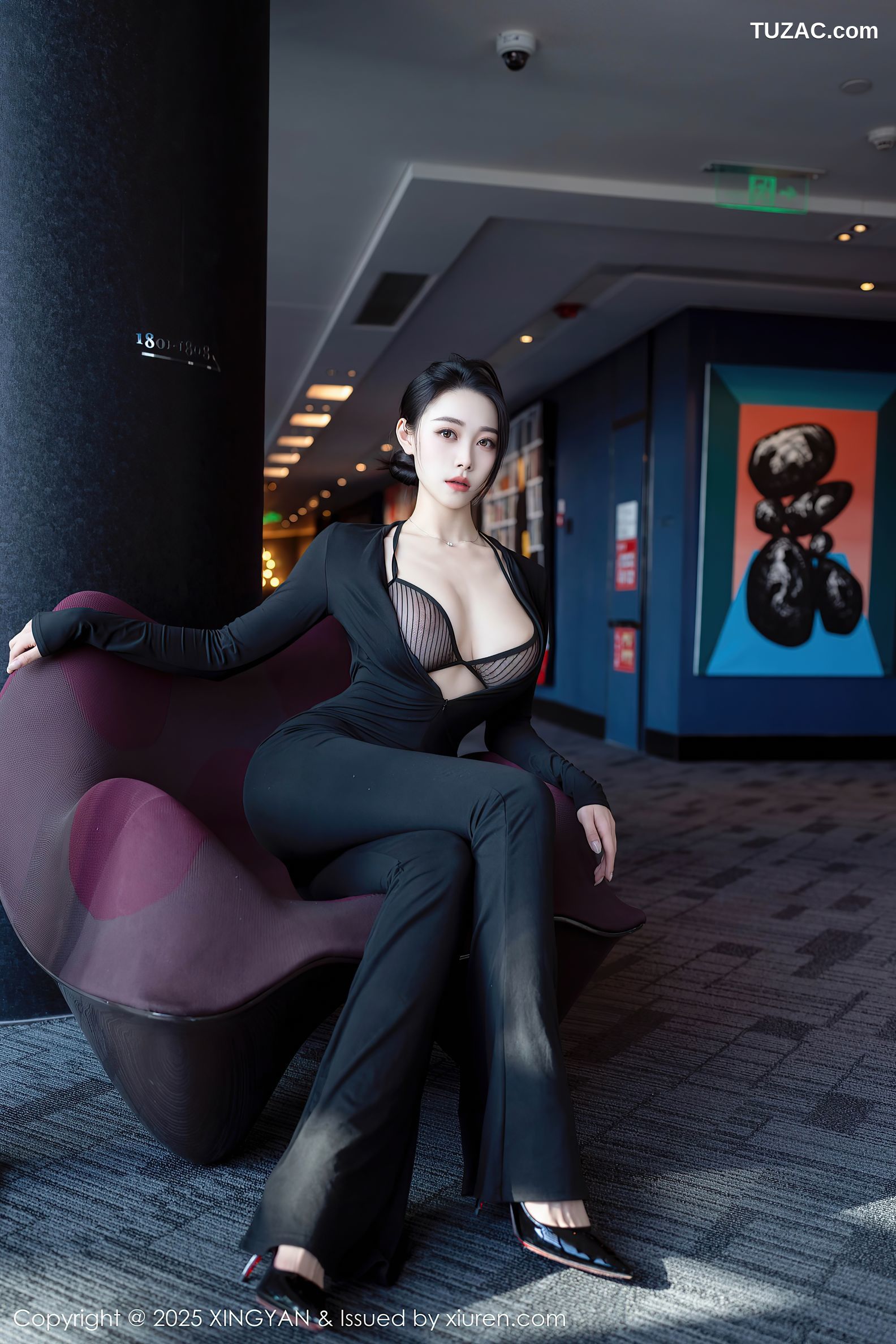 XingYan星颜社-322-清妙-黑色连体长裤黑蕾丝内衣-2025.03.13