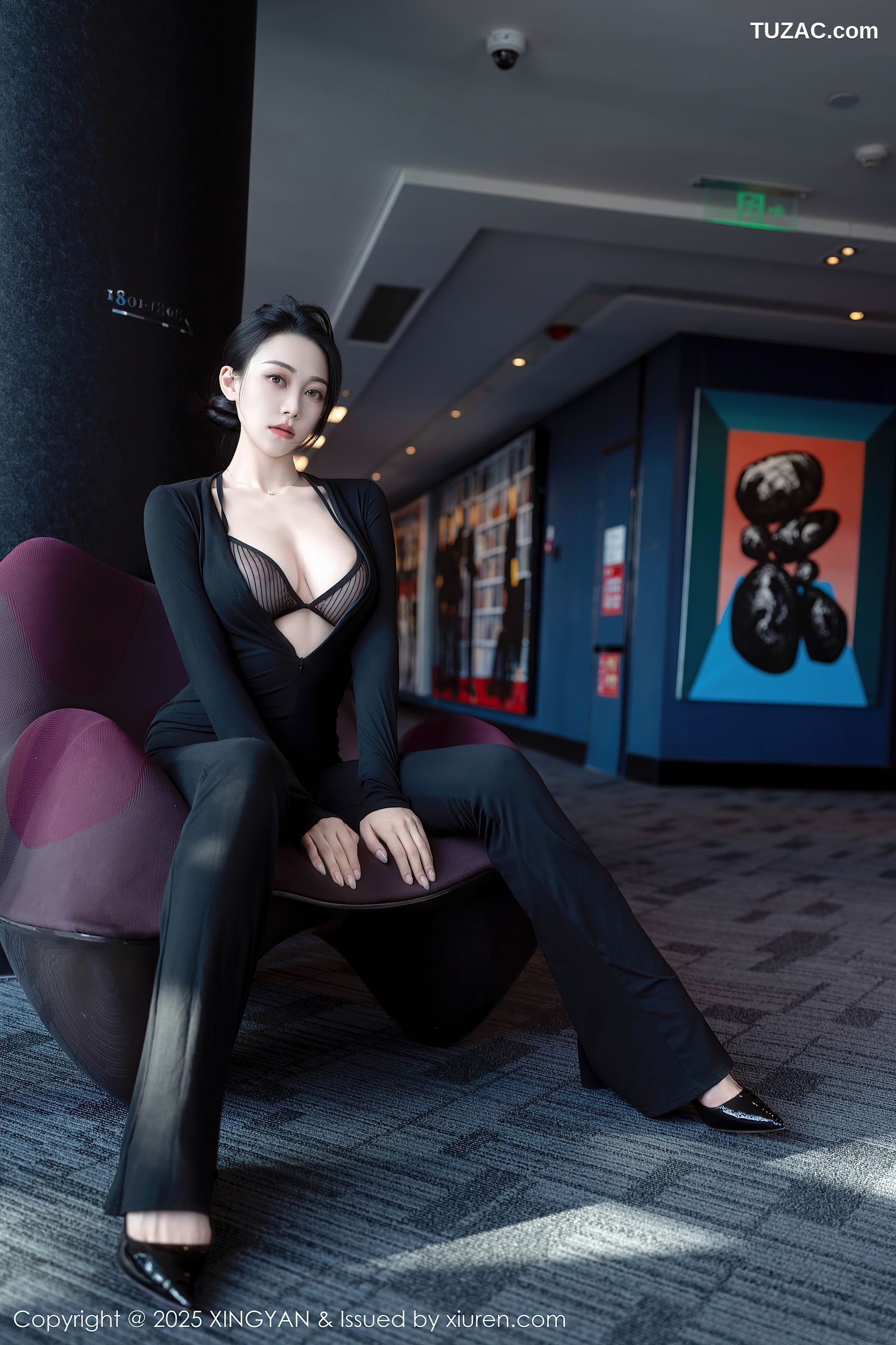 XingYan星颜社-322-清妙-黑色连体长裤黑蕾丝内衣-2025.03.13