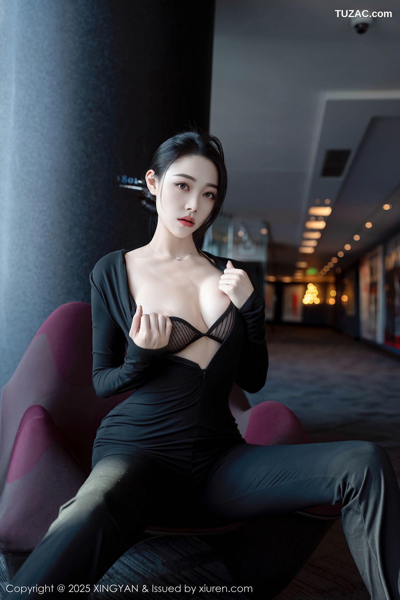 XingYan星颜社-322-清妙-黑色连体长裤黑蕾丝内衣-2025.03.13