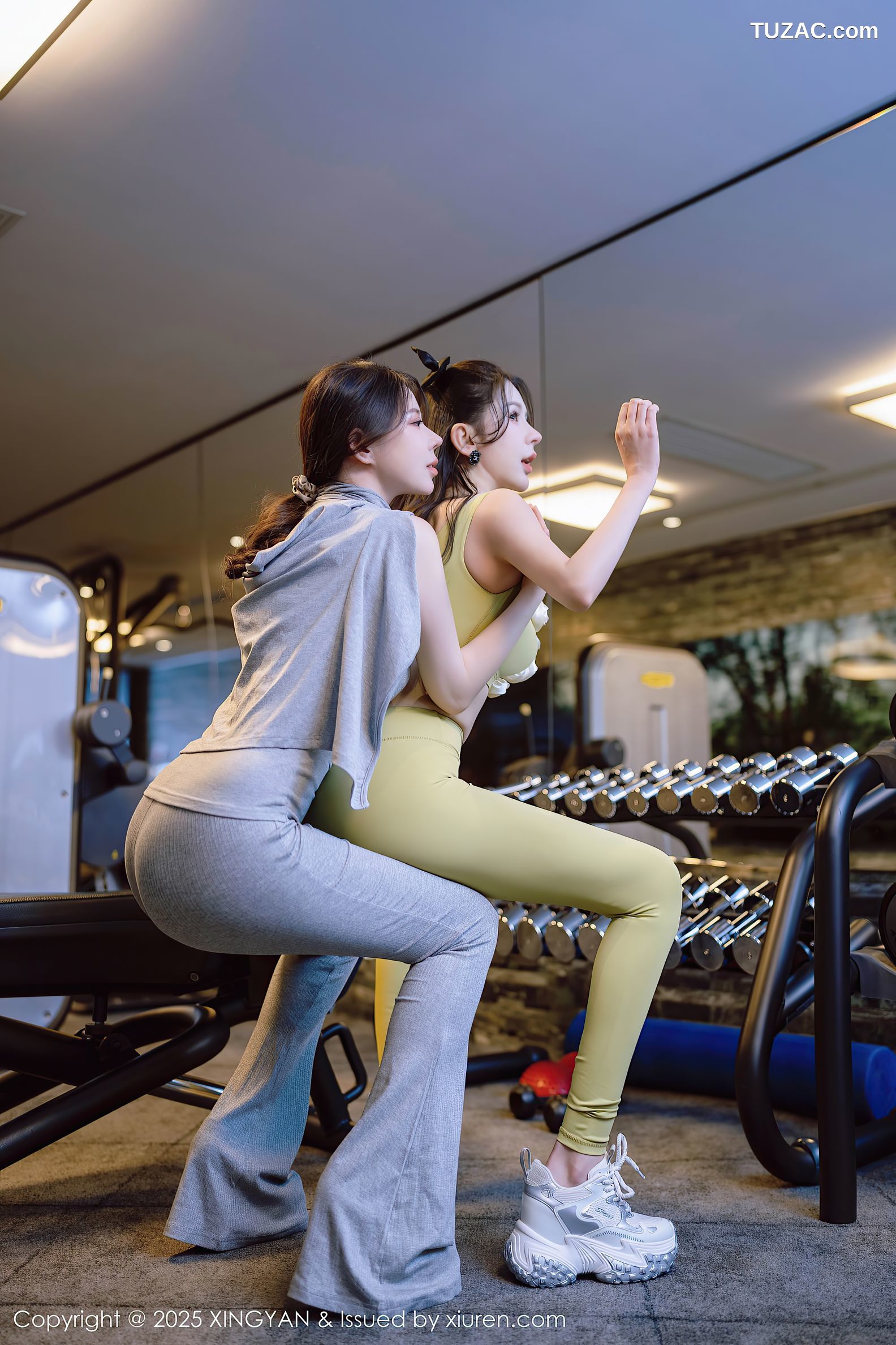 XingYan星颜社-333-李丽莎-模特合集-姐妹花女神健身房场景激情演绎-2025.04.11