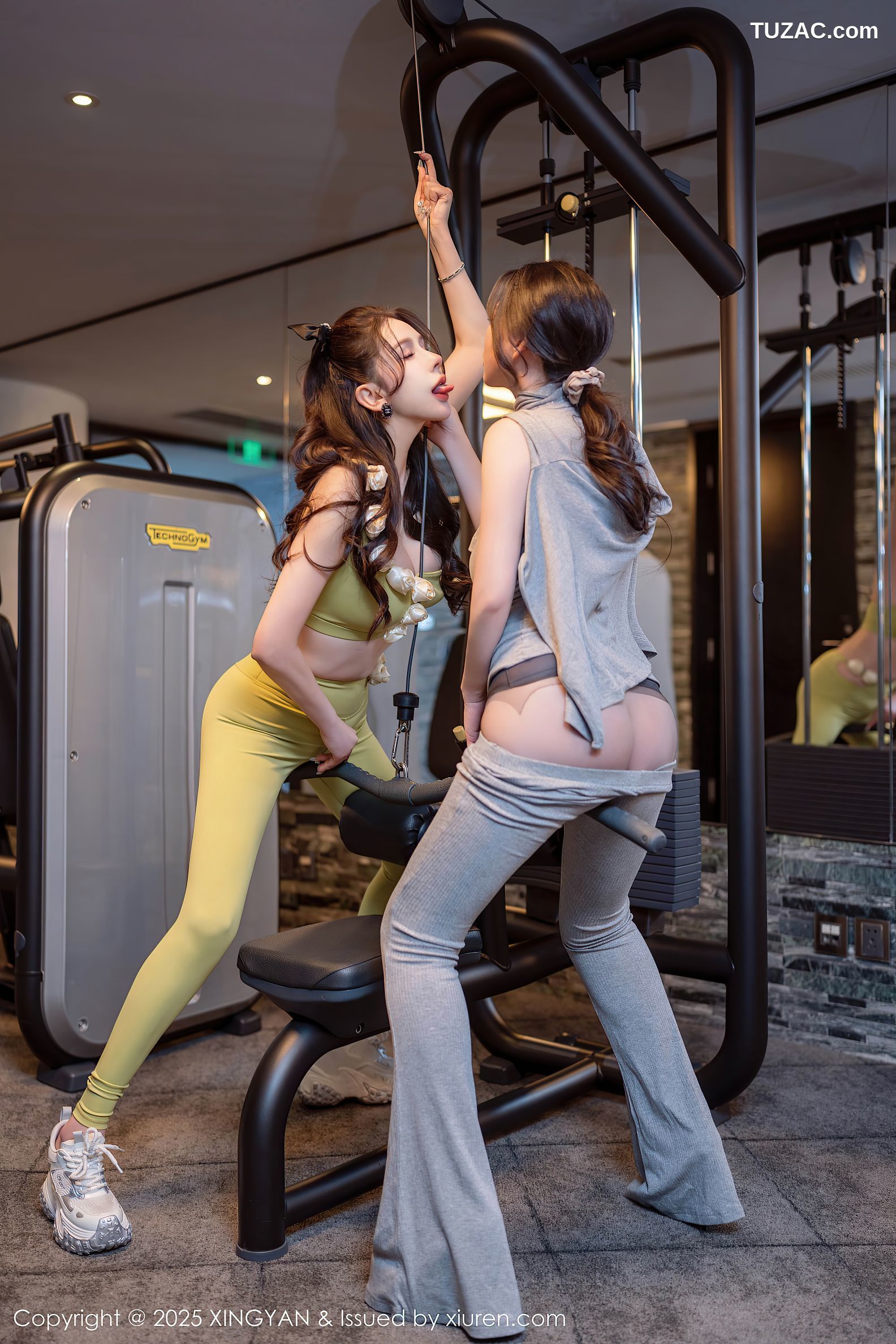 XingYan星颜社-333-李丽莎-模特合集-姐妹花女神健身房场景激情演绎-2025.04.11