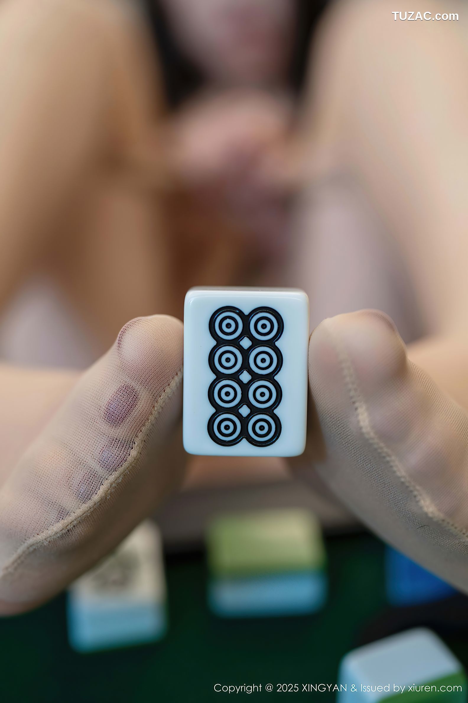 XingYan星颜社-344-清妙-蓝色情趣内衣麻将桌爆乳-2025.05.09