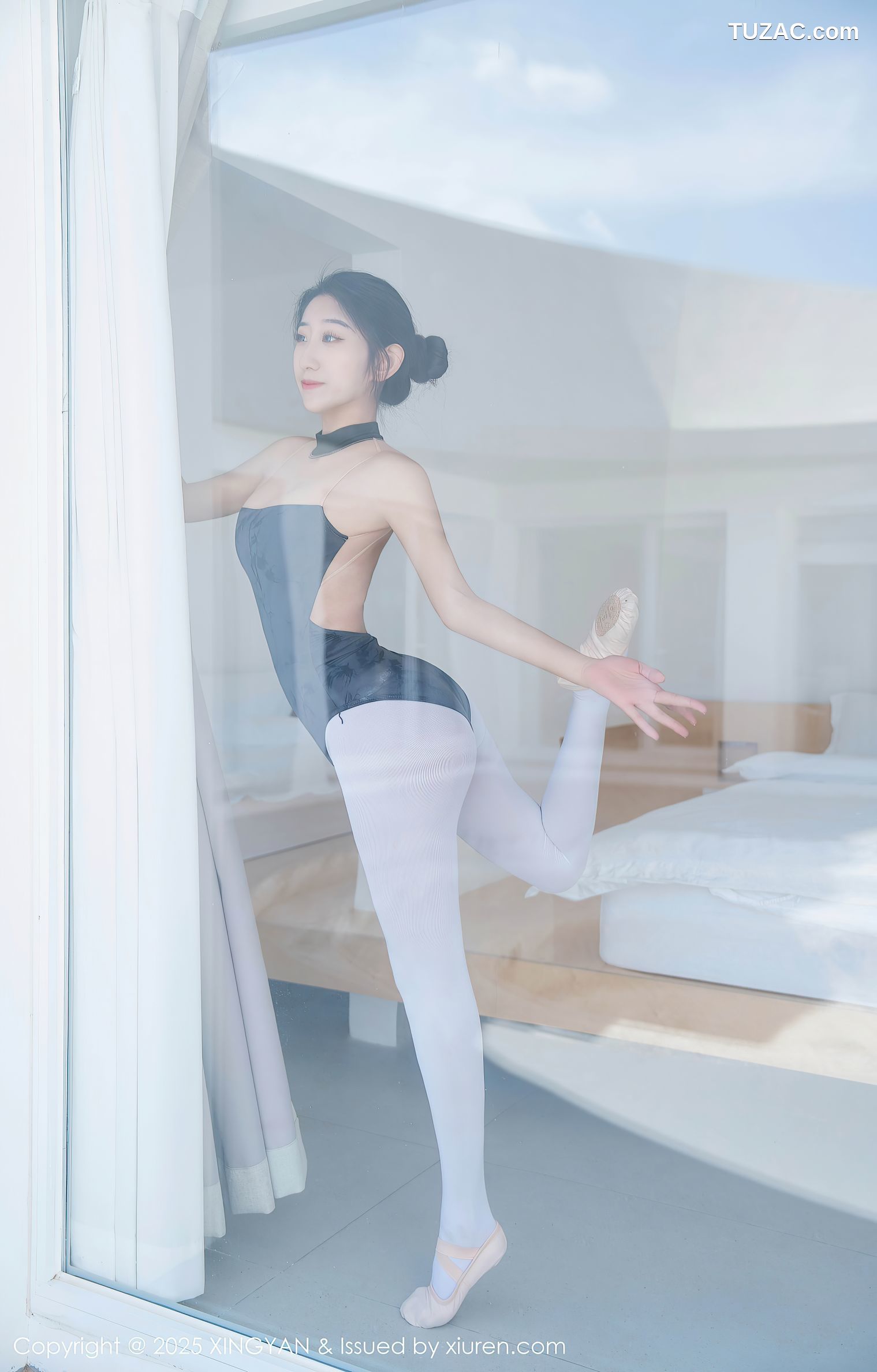 XingYan星颜社-345-星冉-深色芭蕾舞服白色丝袜-2025.05.13