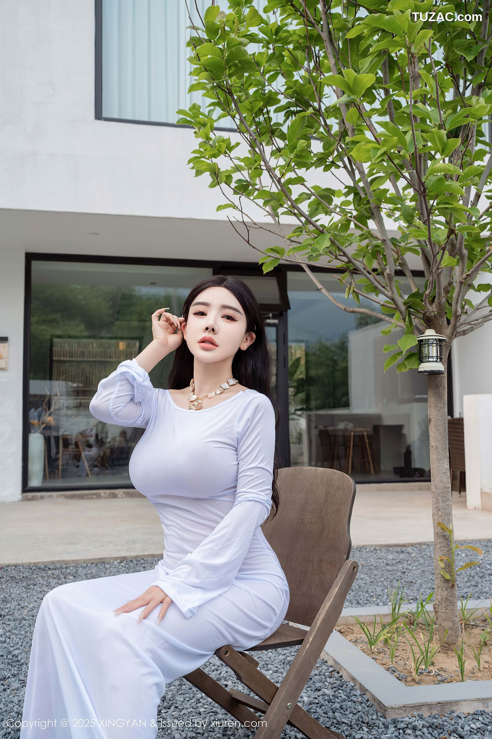 XingYan星颜社-355-潘思沁-庭院白色连衣裙全裸爆乳-2025.06.06