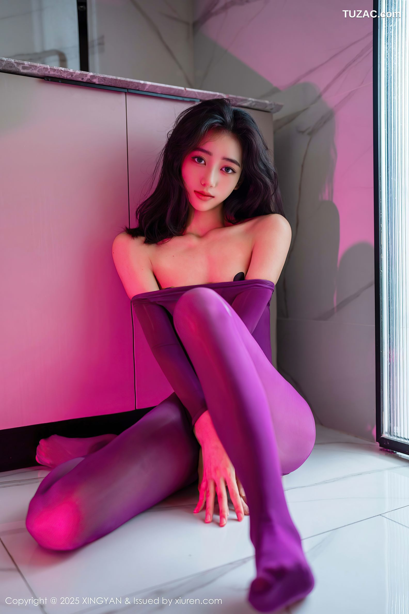 XingYan星颜社-363-时安安-紫色轻透连体丝袜浴缸湿身爆乳-2025.07.02