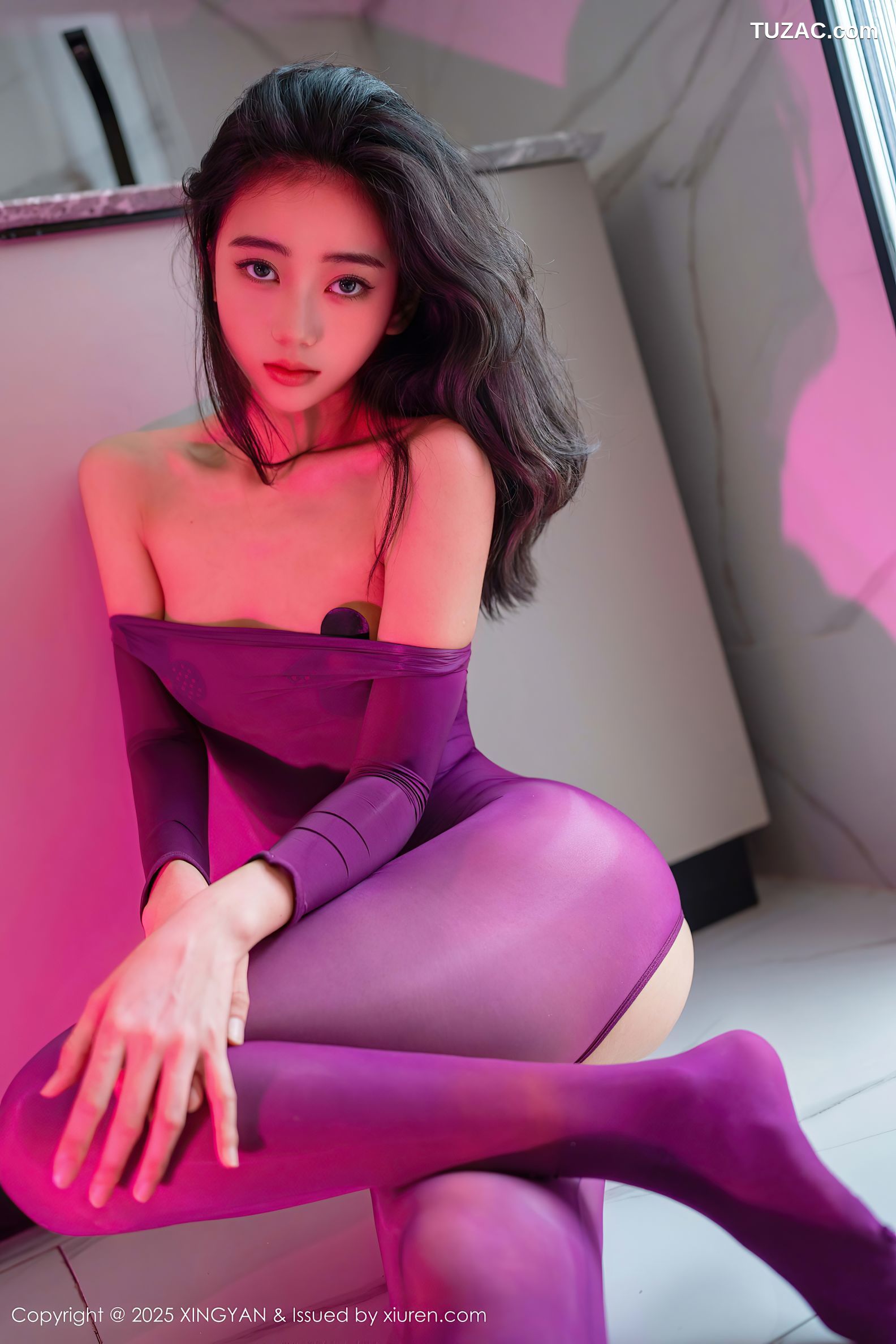 XingYan星颜社-363-时安安-紫色轻透连体丝袜浴缸湿身爆乳-2025.07.02