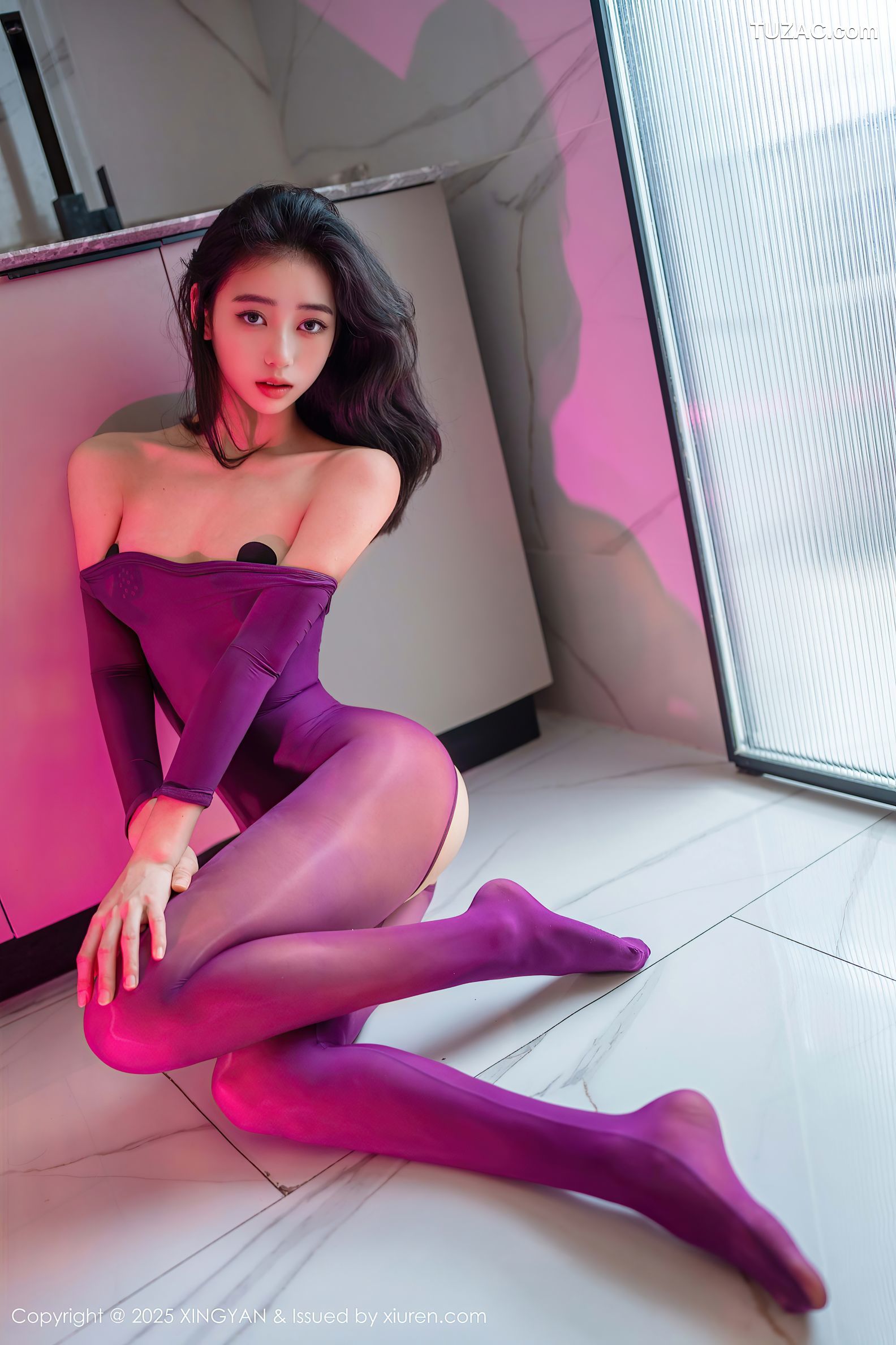 XingYan星颜社-363-时安安-紫色轻透连体丝袜浴缸湿身爆乳-2025.07.02