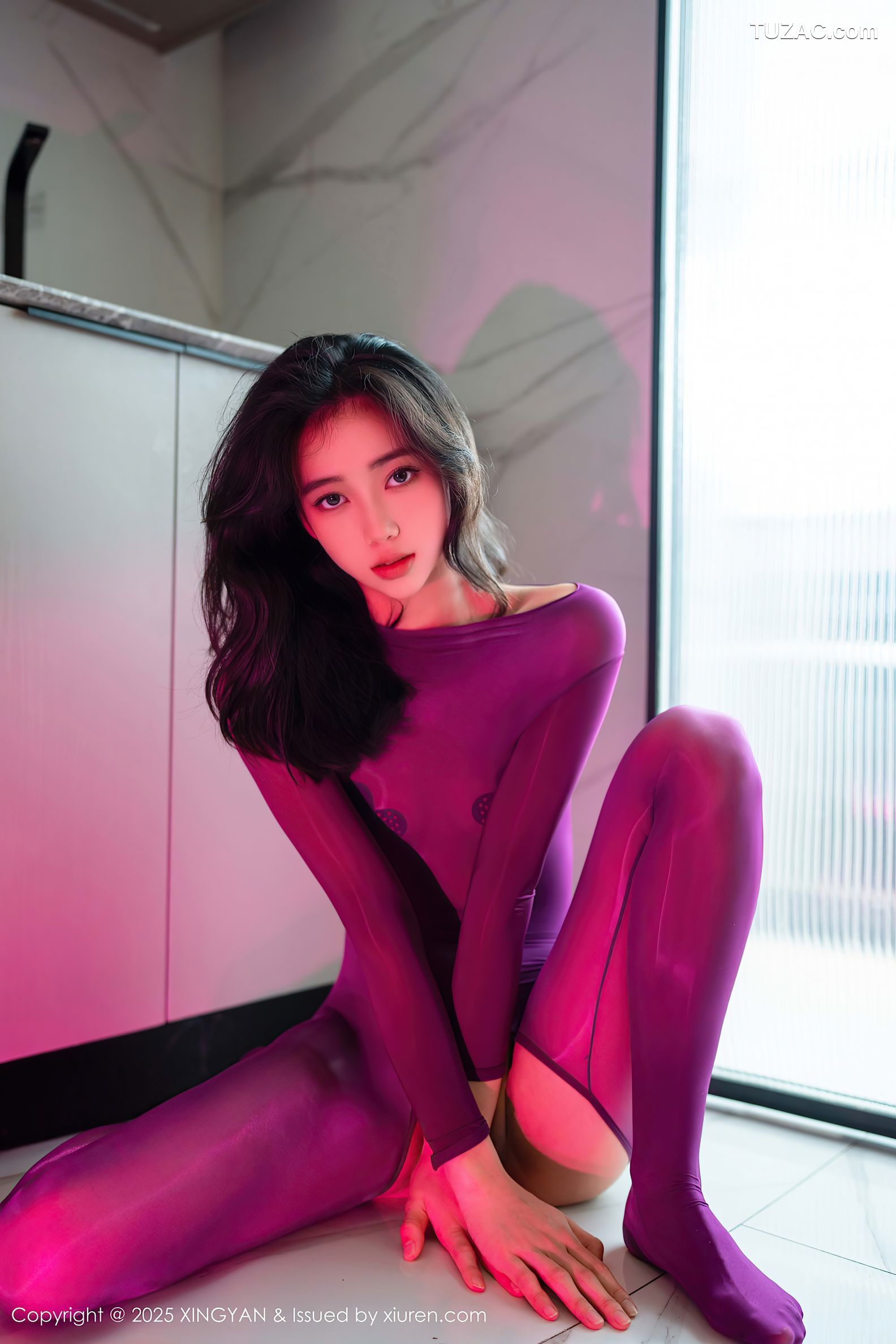 XingYan星颜社-363-时安安-紫色轻透连体丝袜浴缸湿身爆乳-2025.07.02