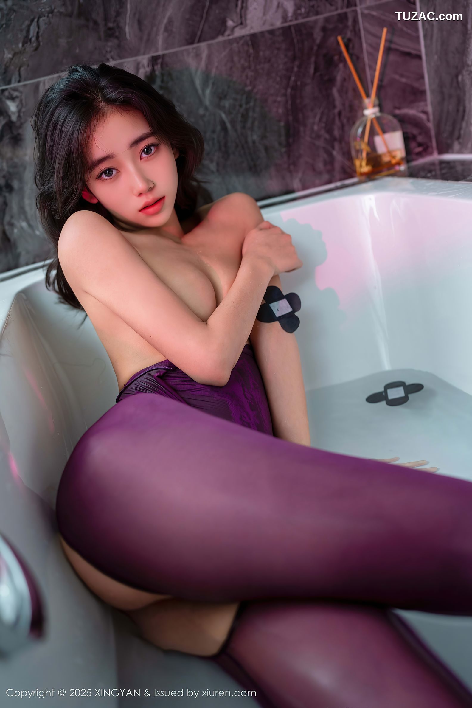 XingYan星颜社-363-时安安-紫色轻透连体丝袜浴缸湿身爆乳-2025.07.02