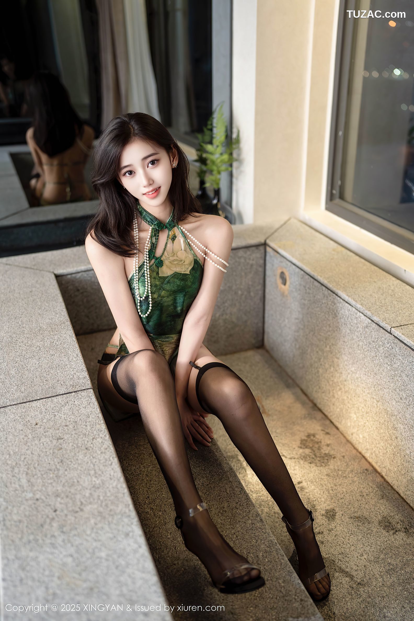 XingYan星颜社-374-时安安-绿色情趣内衣黑丝-2025.07.24