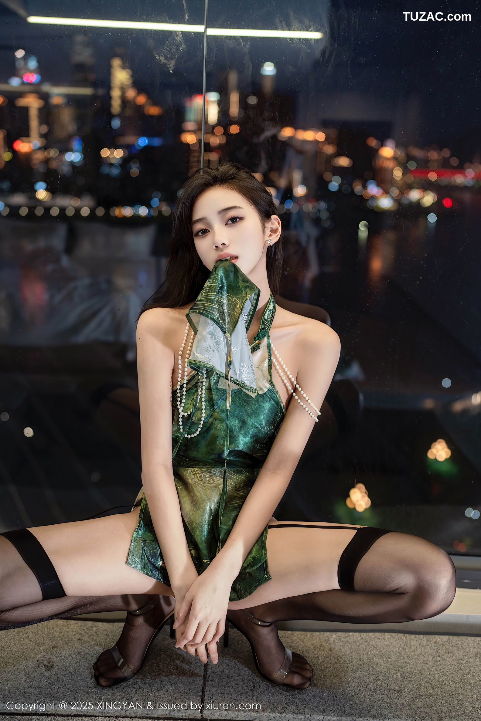 XingYan星颜社-374-时安安-绿色情趣内衣黑丝-2025.07.24