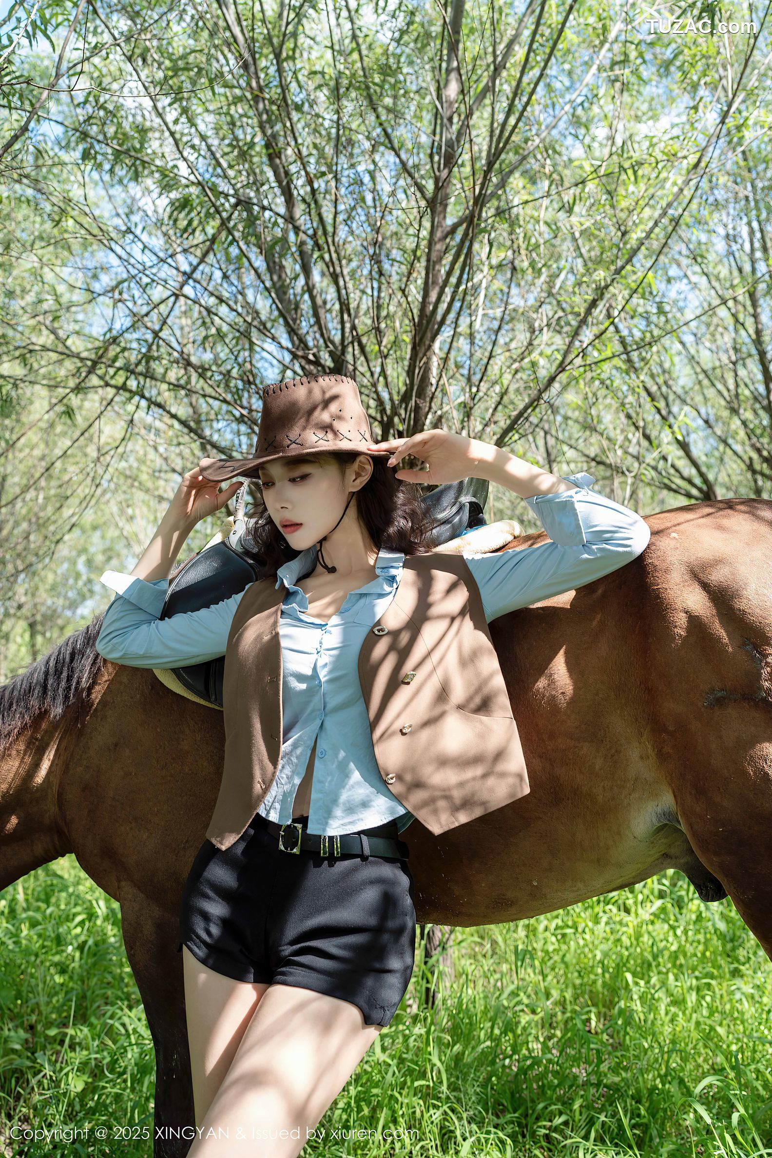 XingYan星颜社-391-清妙-牛仔女郎蓝色衬衫黑短裤黑色内衣-2025.08.27